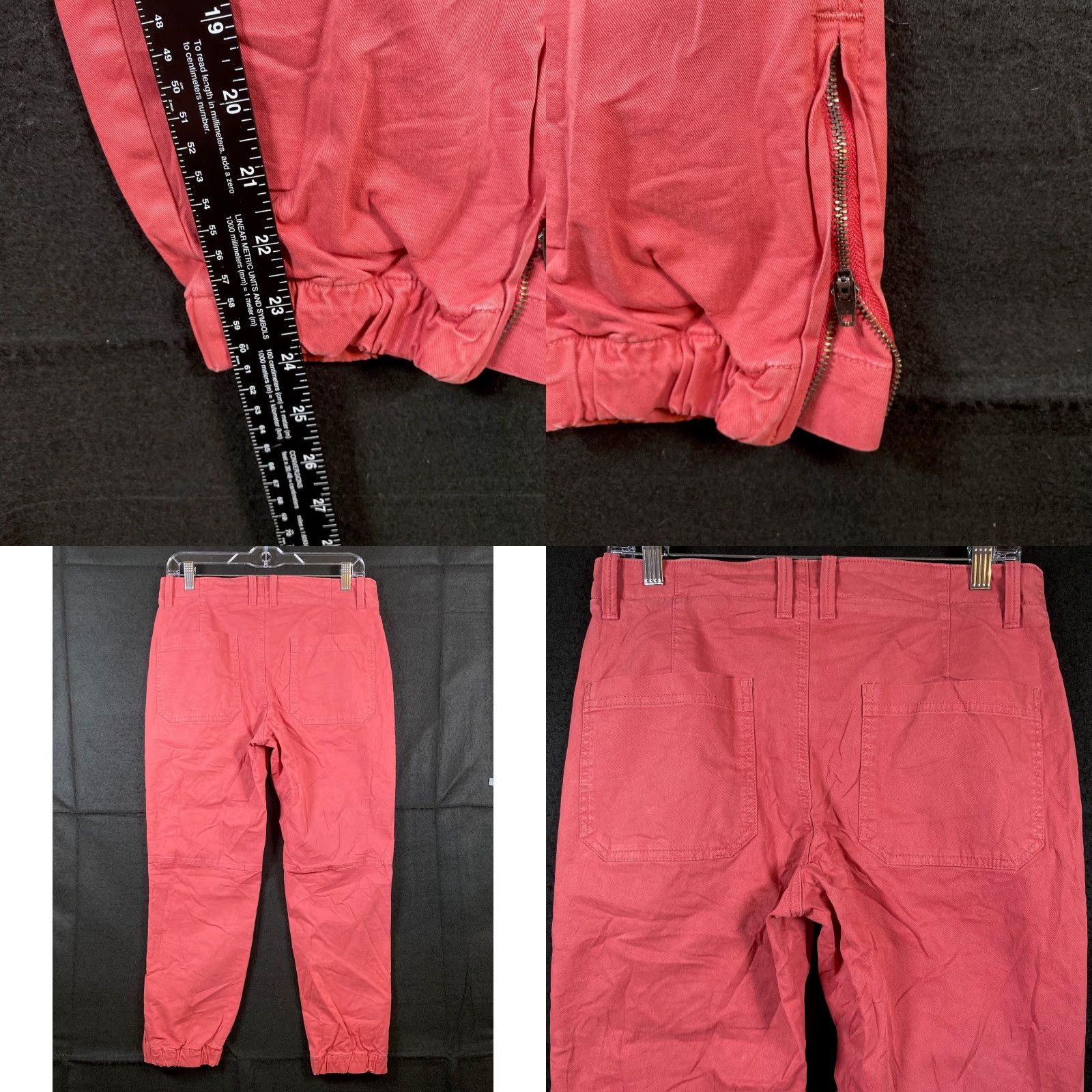 Banana Republic Banana Republic Womens Pants Red Petite Ankle Zip Cotton Blend Stretch 8P Size 24" / US 00 / IT 34 - 8 Thumbnail