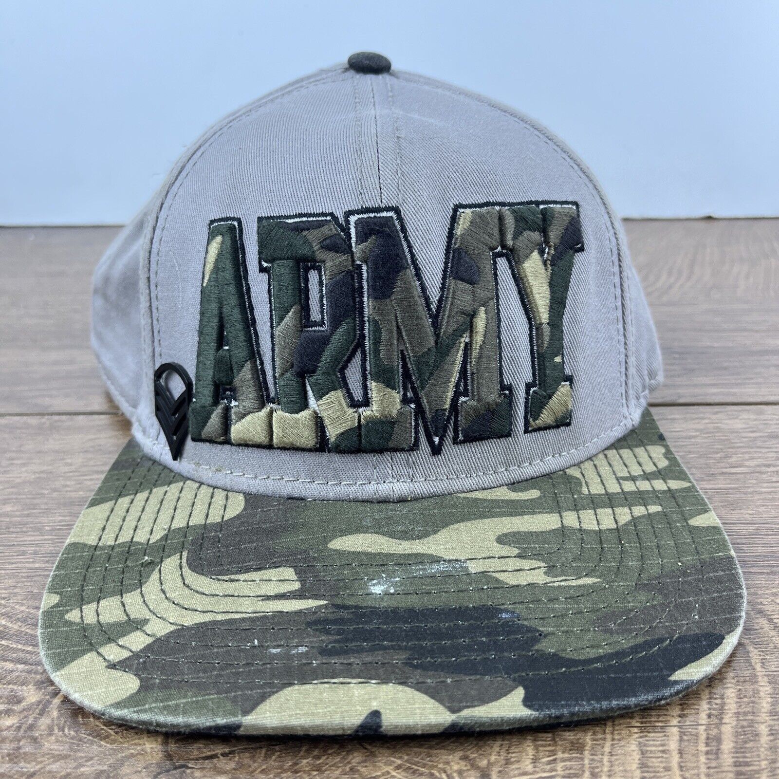 Other Army Snapback Hat Camo Gray Snapback Hat Adjustable Adult Si Size ONE SIZE - 3 Thumbnail