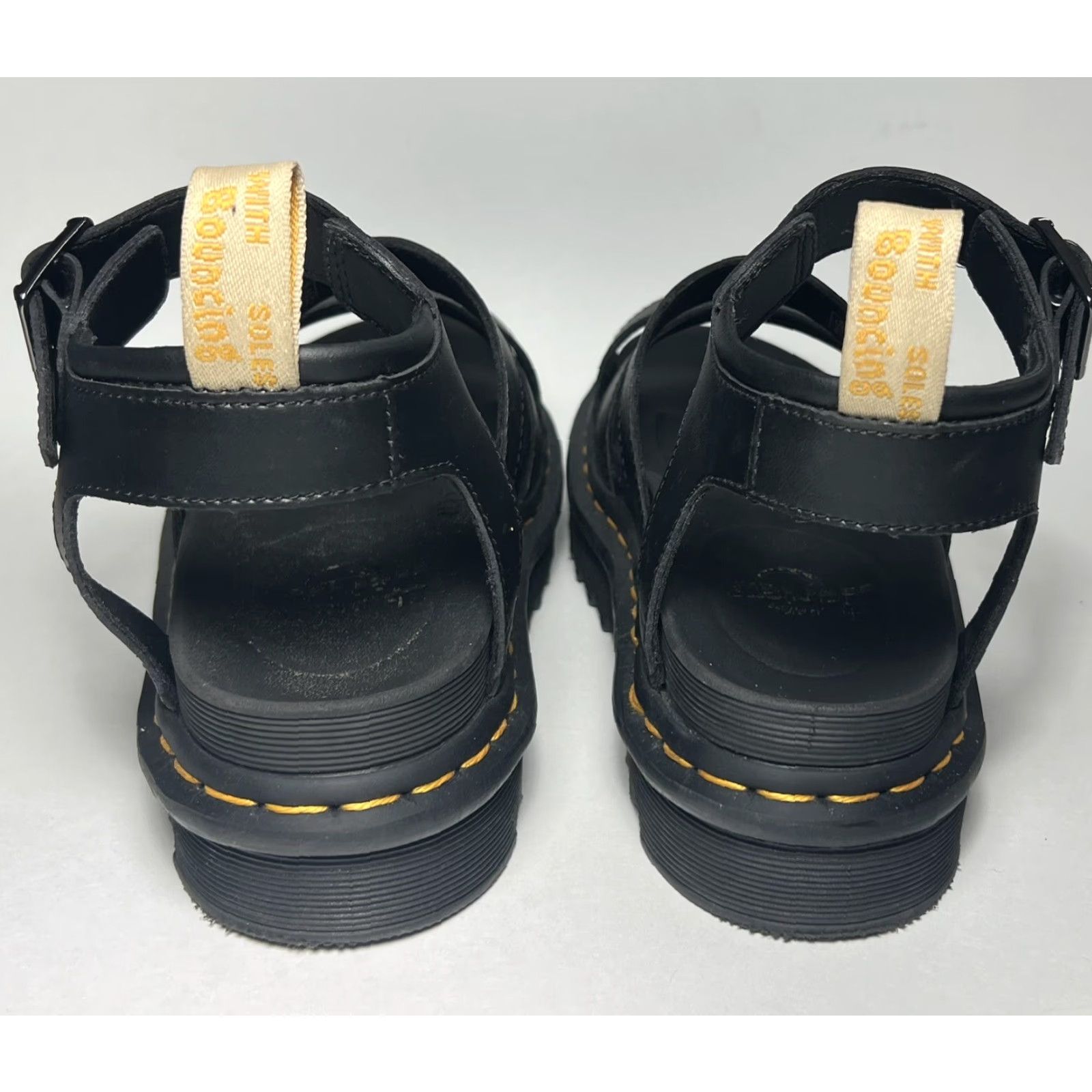 Dr Martens Blaire Women Sandal Black Leather Gladiator Platform Size 8 Ver. Strappy Shoes