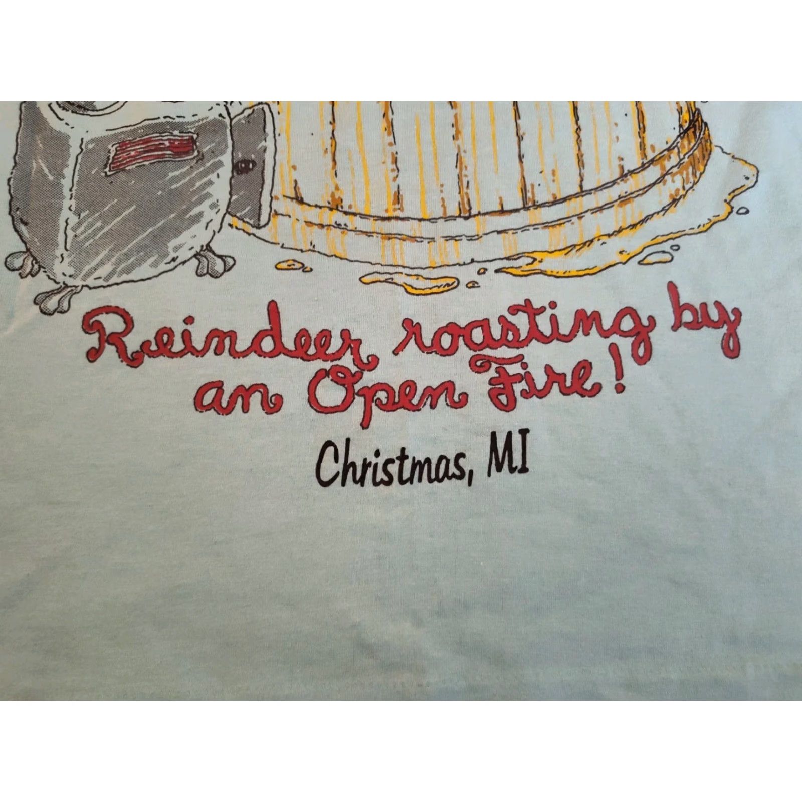 Vintage VINTAGE screen Stars best T-Shirt Mens L Blue Reindeer Funny 80s 1988 Hot Cotton Graphic Single Stitch USA Made Christmas Michigan Size US L / EU 52-54 / 3 - 2 Thumbnail