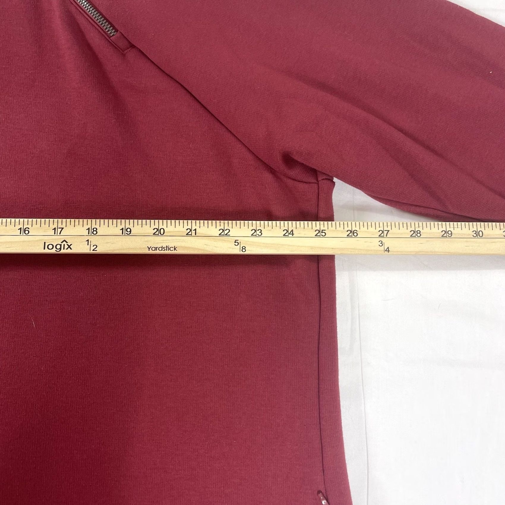Athleta Athleta Women's 2X Cozy Karma Sweatshirt Dress Asymmetrical Burgundy Zip Pockets Dress Size XXL / US 16-18 / IT 52-54 - 7 Thumbnail