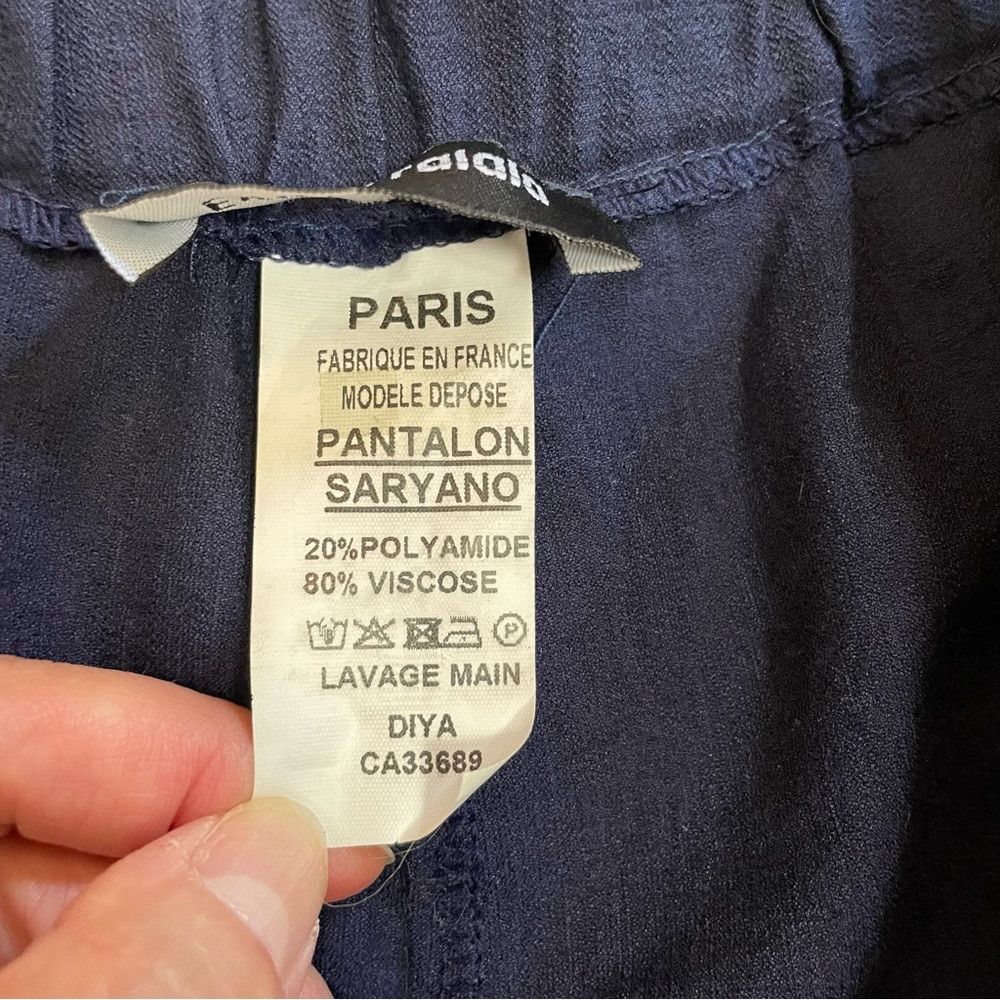 Other Eva Tralala Viscose Blue Crop Pants Made in France Size L Size 34" / US 12 / IT 48 - 7 Thumbnail