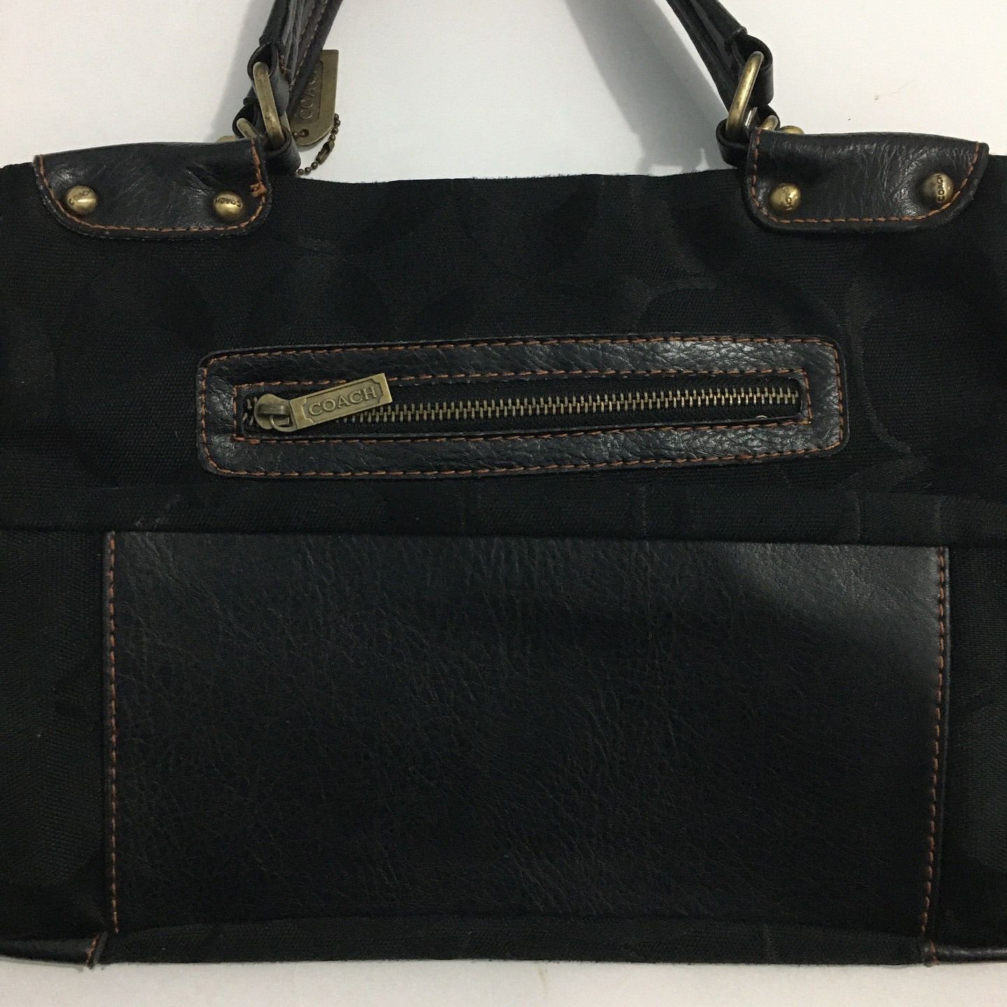 Coach Coach Poppy Canvas Leather Monogram Handbag Size ONE SIZE - 11 Thumbnail