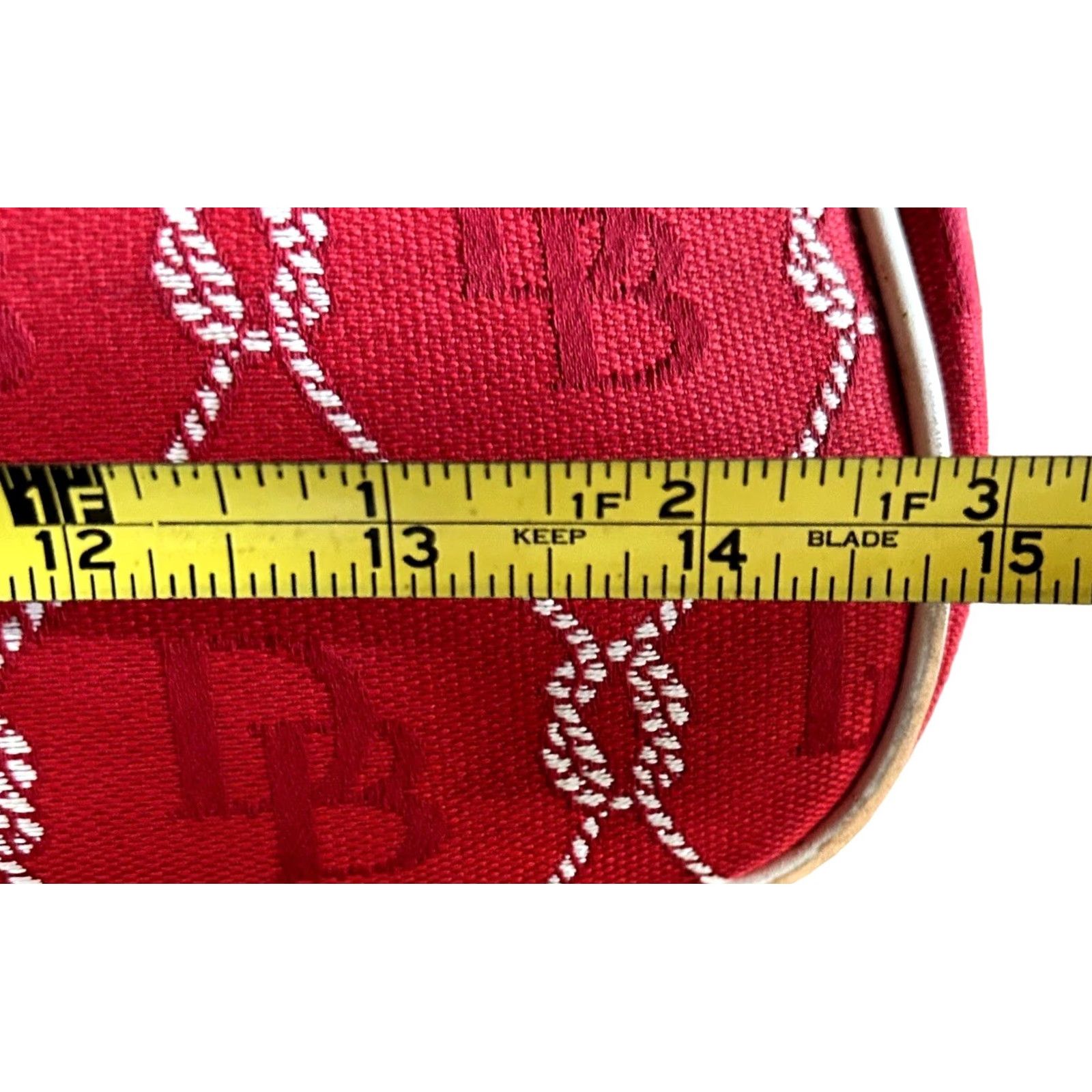 Logo 7 VINTAGE Dooney & Bourke Florentine Monogram Fabric Purse Women’s Shoulder Handbag Bag Red White Leather Canvas Size ONE SIZE - 7 Thumbnail