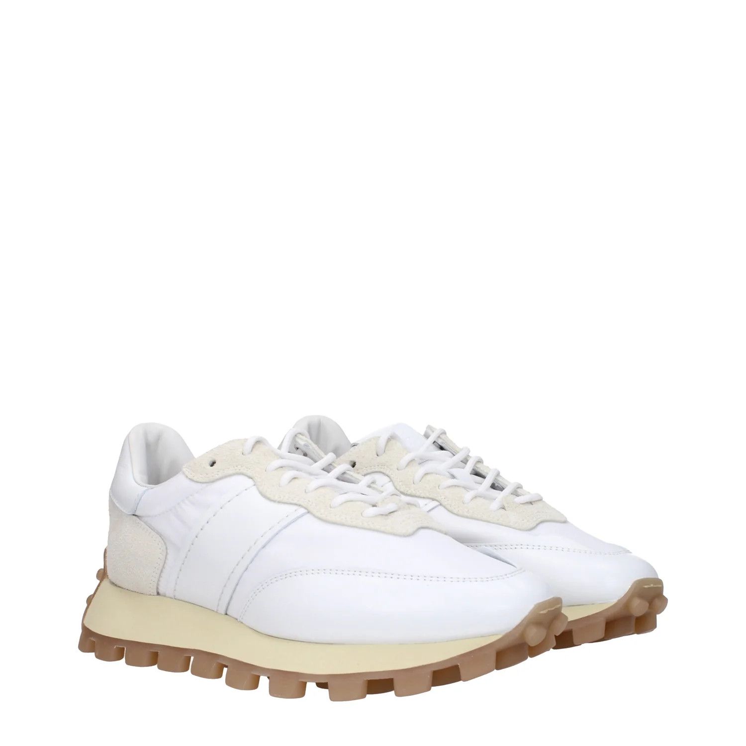Tod's ob1o1e1224 Fabric Sneakers in White/Beige Size US 8.5 / IT 38.5 - 2 Thumbnail
