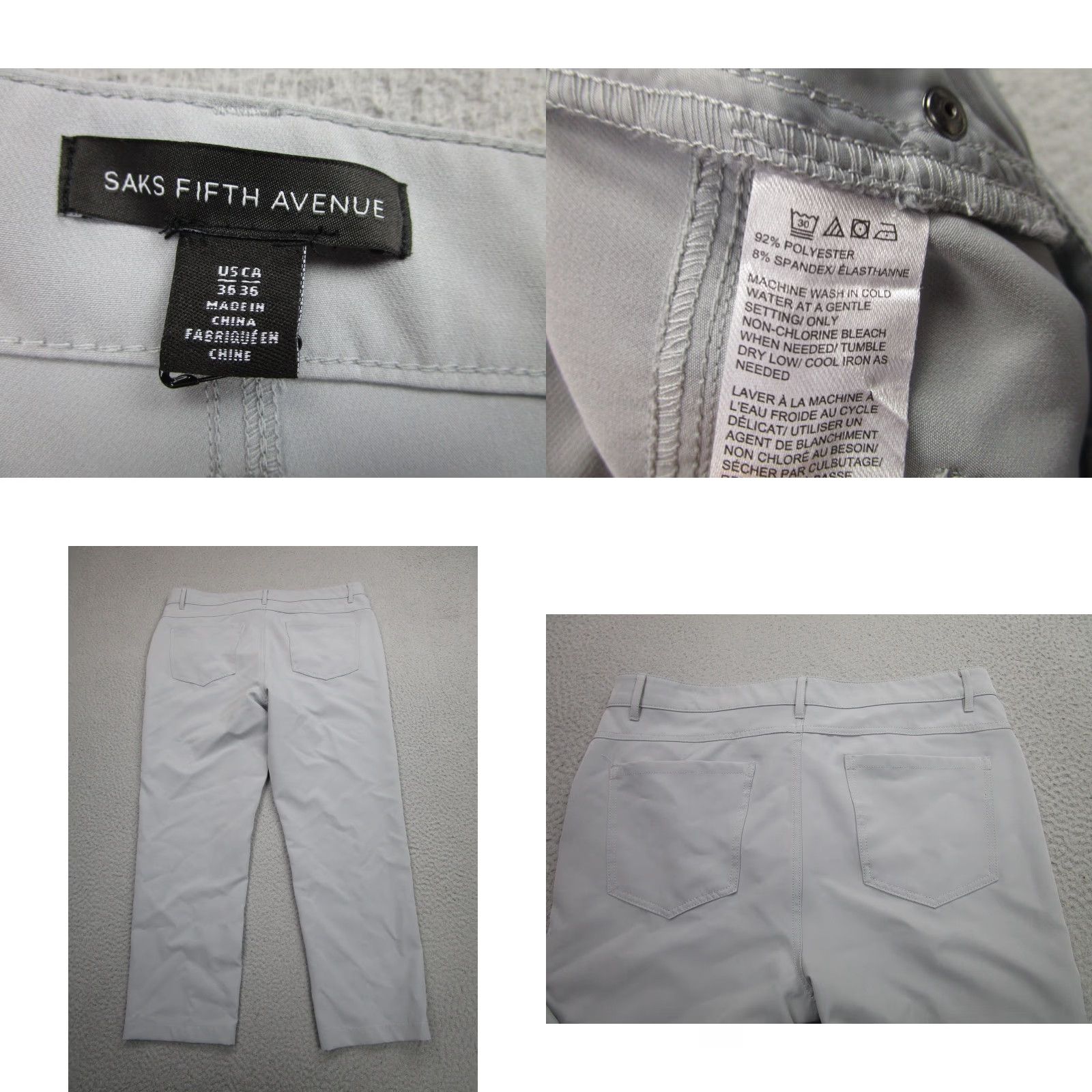 Saks Fifth Avenue Saks Fifth Avenue Pants Mens 36 Gray Stretch Ankle Golf Performance Five-Pocket Everyday Casual Workwear Straight Leg Size US 36 / EU 52 - 8 Thumbnail
