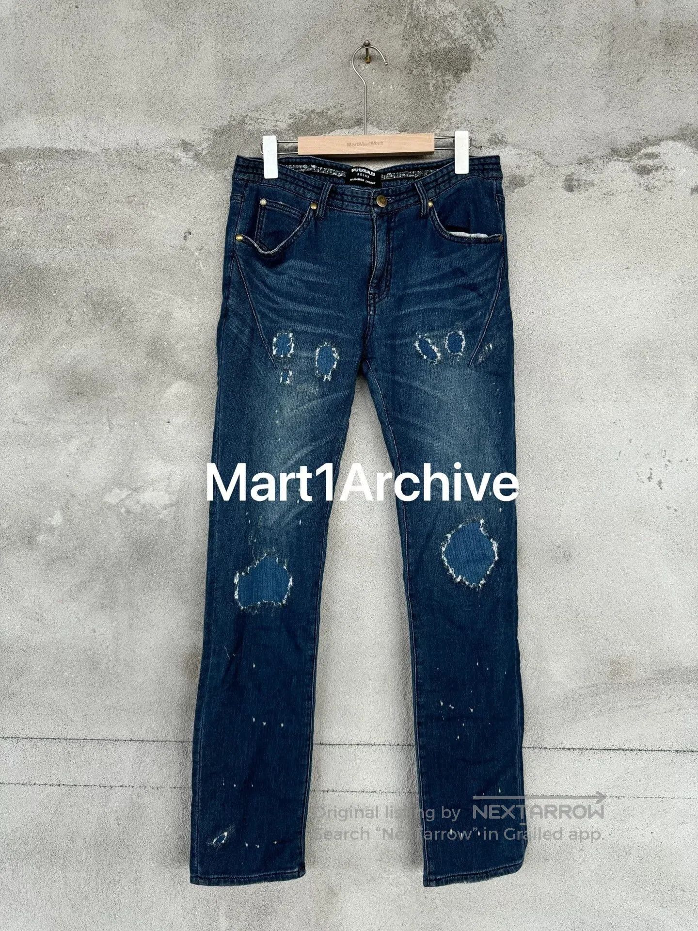 Number (N)ine Number Nine Splatter Bullet Hole Jeans. Size US 32 / EU 48 - 1 Thumbnail