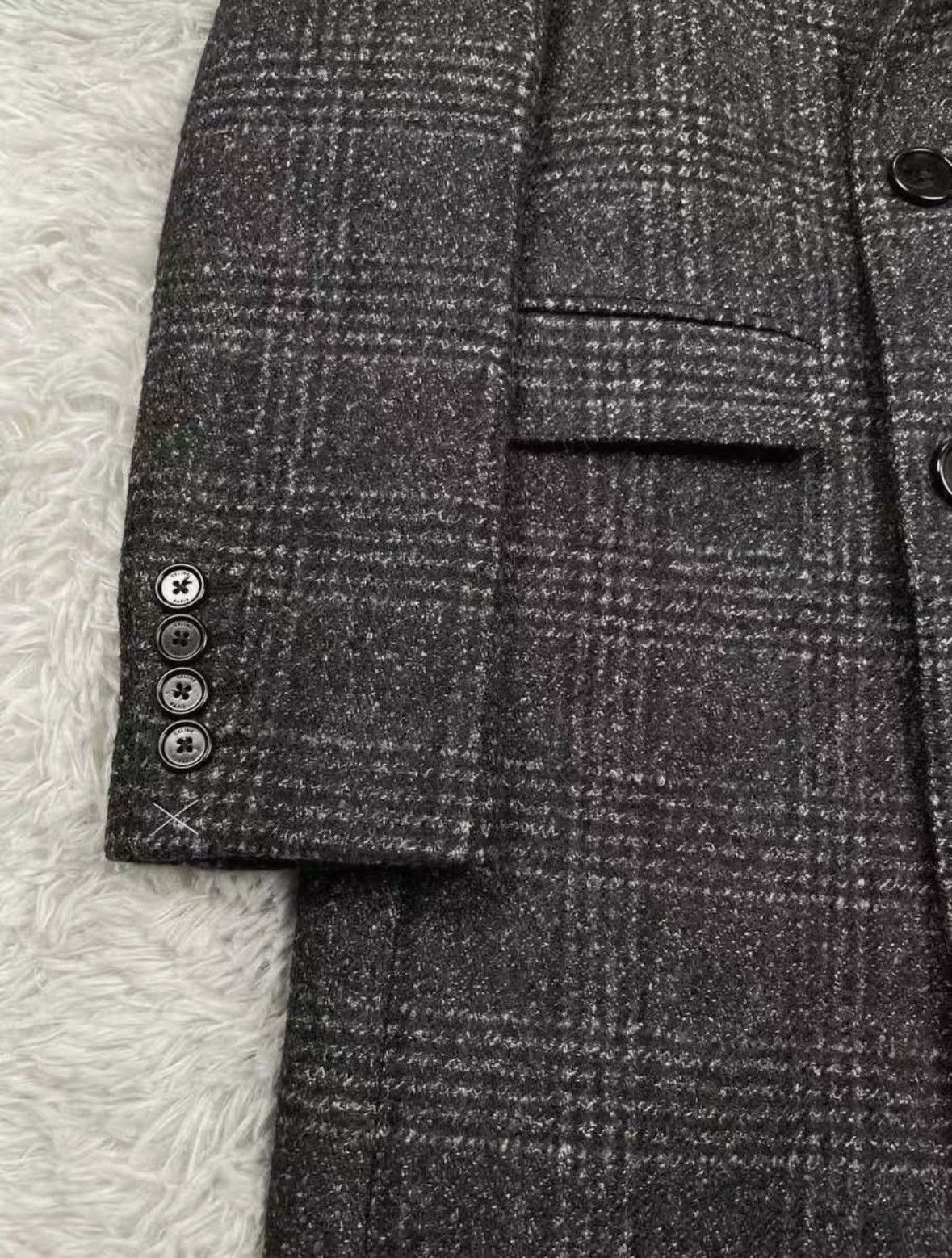 Celine × Hedi Slimane 19FW Prince of Wales Chesterfield Coat sz48/50/52 Size US L / EU 52-54 / 3 - 3 Thumbnail