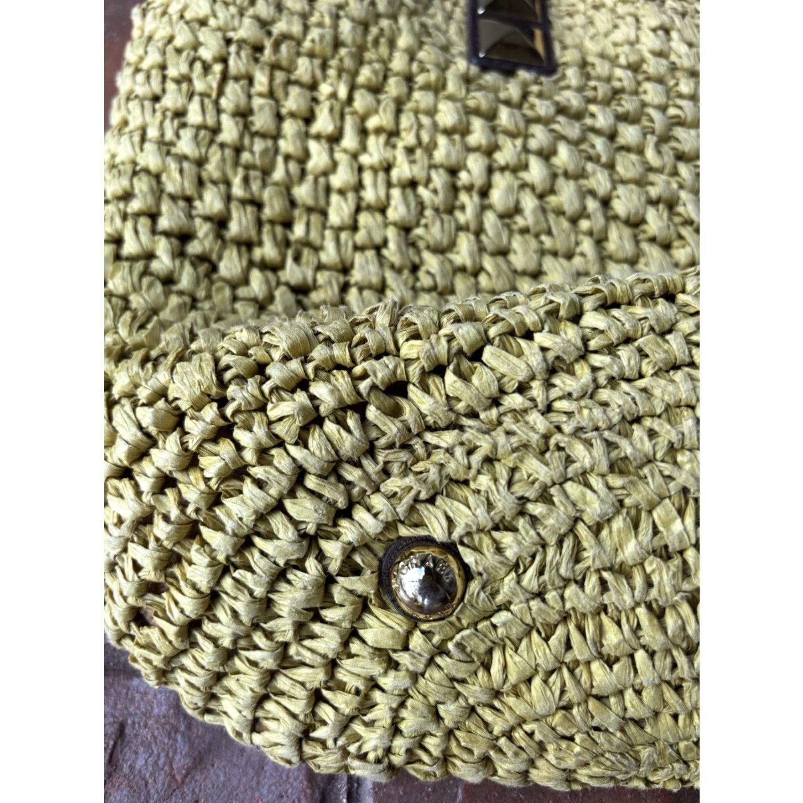 Michael Kors Michael Kors Woven Tote Bag Leather Trim Walnut Brown Beige Straw | Large | Women | Gold Hardware | Pouch Charm | Leather Lining Size ONE SIZE - 7 Thumbnail