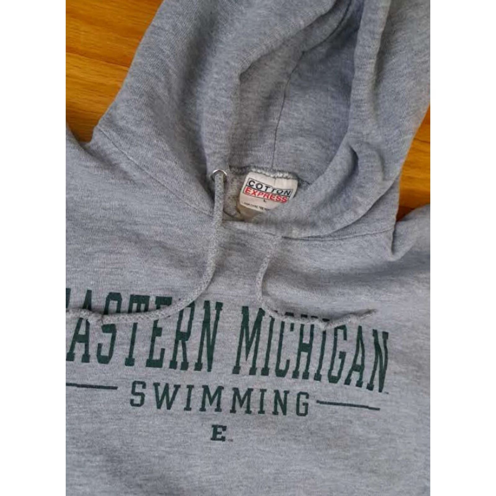 Vintage VINTAGE Eastern Michigan Eagles Hoodie Pullover Sweatshirt Hooded Large Unisex Adults Gray Cotton Express L Size US L / EU 52-54 / 3 - 2 Thumbnail