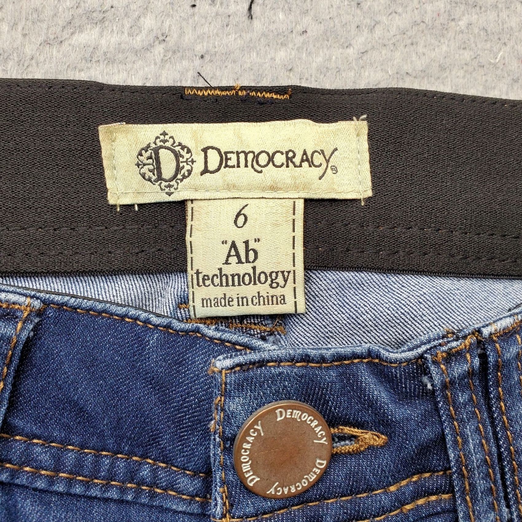 Vintage Democracy Jeans Womens 6 Blue Denim Stretch Slim Fit Ab" Technology Skinny Leg Jeans Size 28" / US 6 / IT 42 - 7 Thumbnail