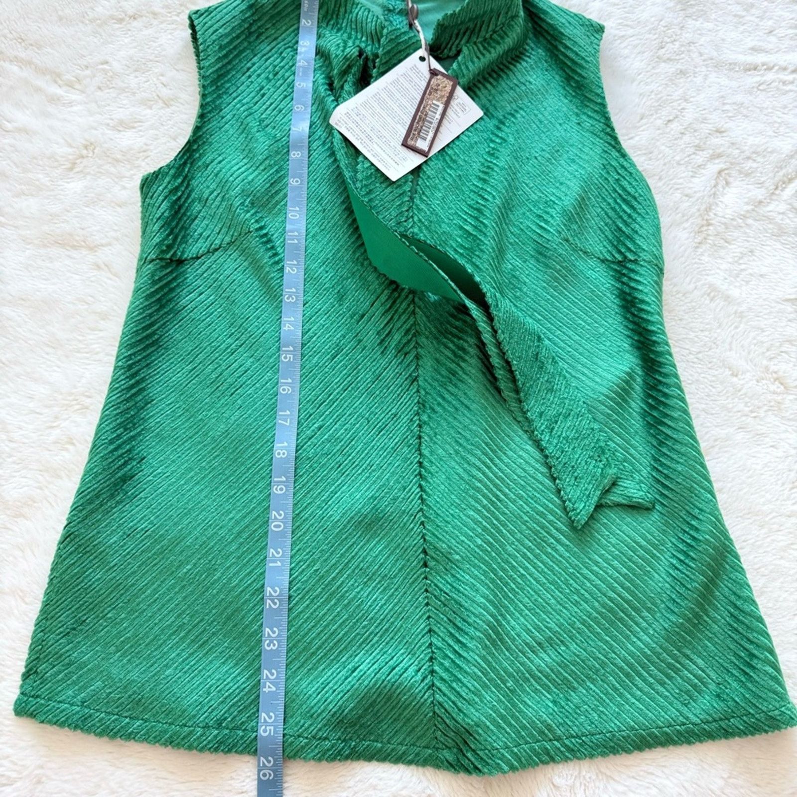 NBDN Nobrandedon NWT! MALIPARMI Women Green Velvet Top, Size M, MSRP. 309$ Size M / US 6-8 / IT 42-44 - 9 Thumbnail