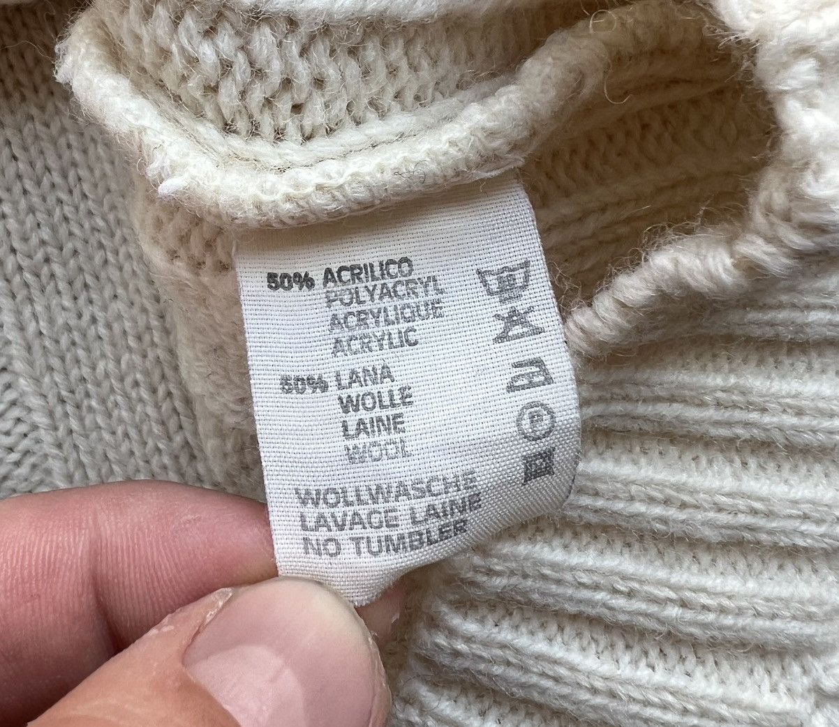Diesel × Vintage Vintage Diesel Cable Knit Sweater Big Center Logo Size US M / EU 48-50 / 2 - 7 Thumbnail