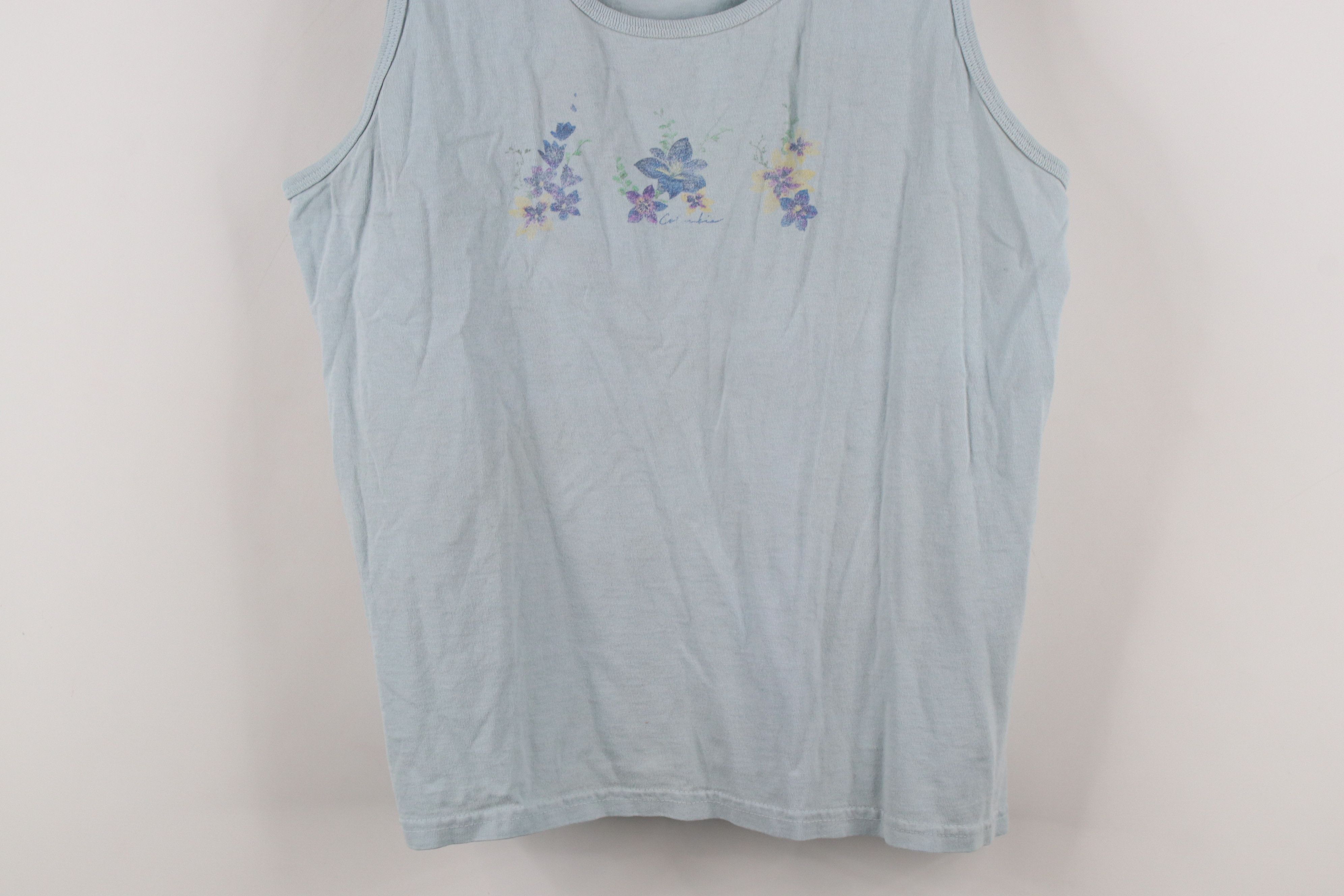 Columbia × Vintage Vintage 90s Columbia Spell Out Flower Tank Top T-Shirt Size M / US 6-8 / IT 42-44 - 3 Thumbnail