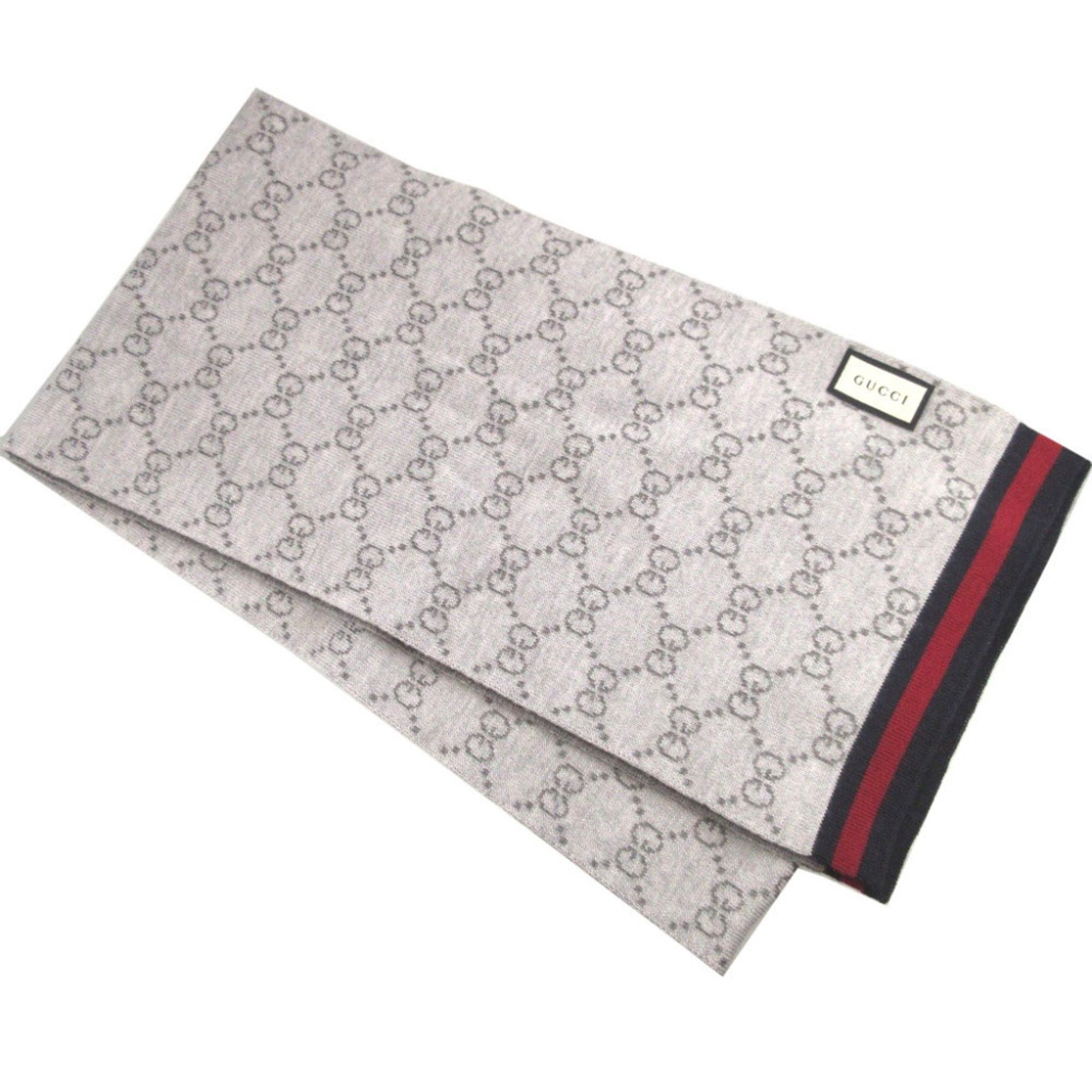Gucci Like New Gucci GG Pattern Sherry Wool Grey Scarf 1638GUCCI Size ONE SIZE - 1 Thumbnail