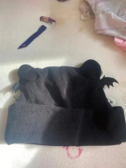 Other Gothic Knitted Cat Ear Hat Size ONE SIZE - 4 Thumbnail