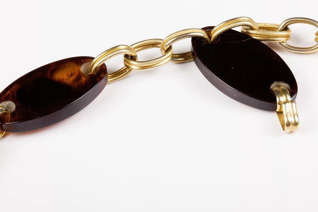 Yves Saint Laurent YSL Faux Tortoise Shell Lucite Necklace Size ONE SIZE - 5 Thumbnail