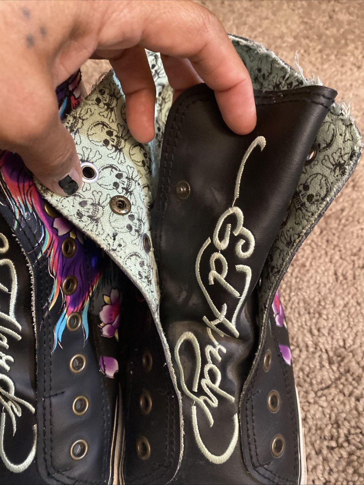 Ed Hardy Rare!Vintage Y2K Ed Hardy Hi top Sneakers size 11 Size US 11 / EU 44 - 14 Thumbnail