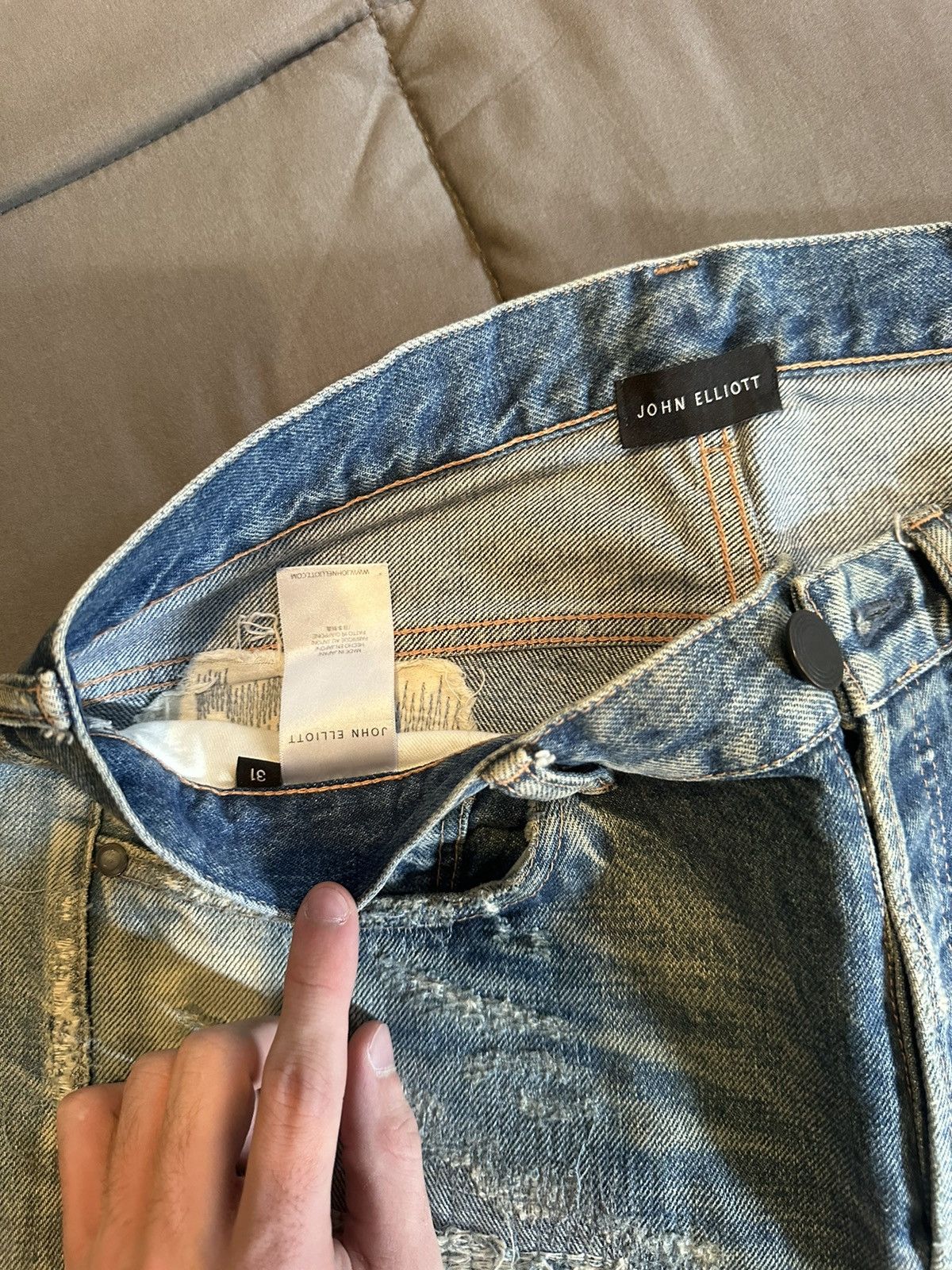 John Elliott Japanese Distressed + Repaired Boro Jeans Size US 31 - 6 Thumbnail