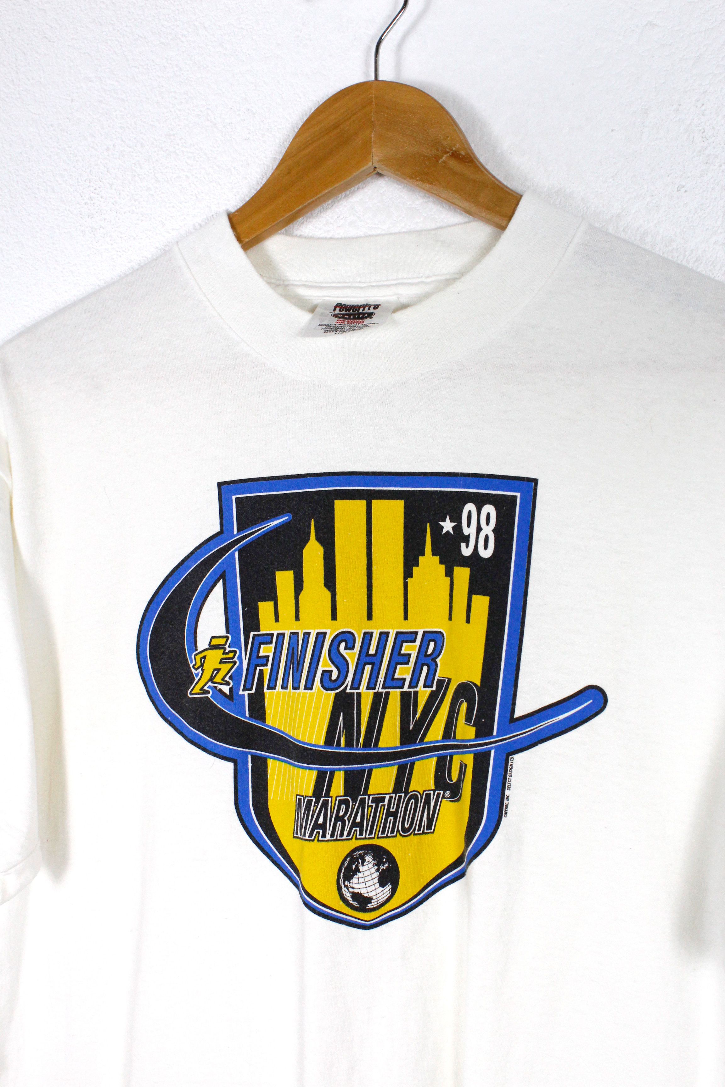 Vintage 90s Vintage NYC Marathon Finisher T-Shirt Tee 1998 Size US L / EU 52-54 / 3 - 2 Thumbnail