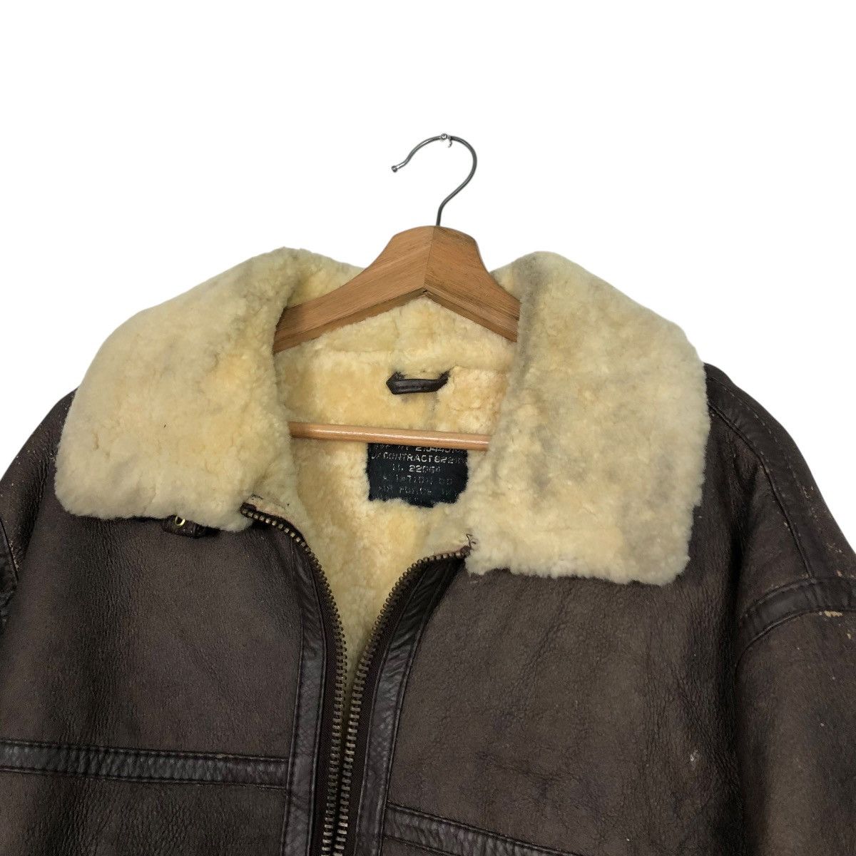 Vintage 🔥VINTAGE MILITARY B 3 LEATHER JACKET SHEARLING BLANKET Size US L / EU 52-54 / 3 - 15 Thumbnail