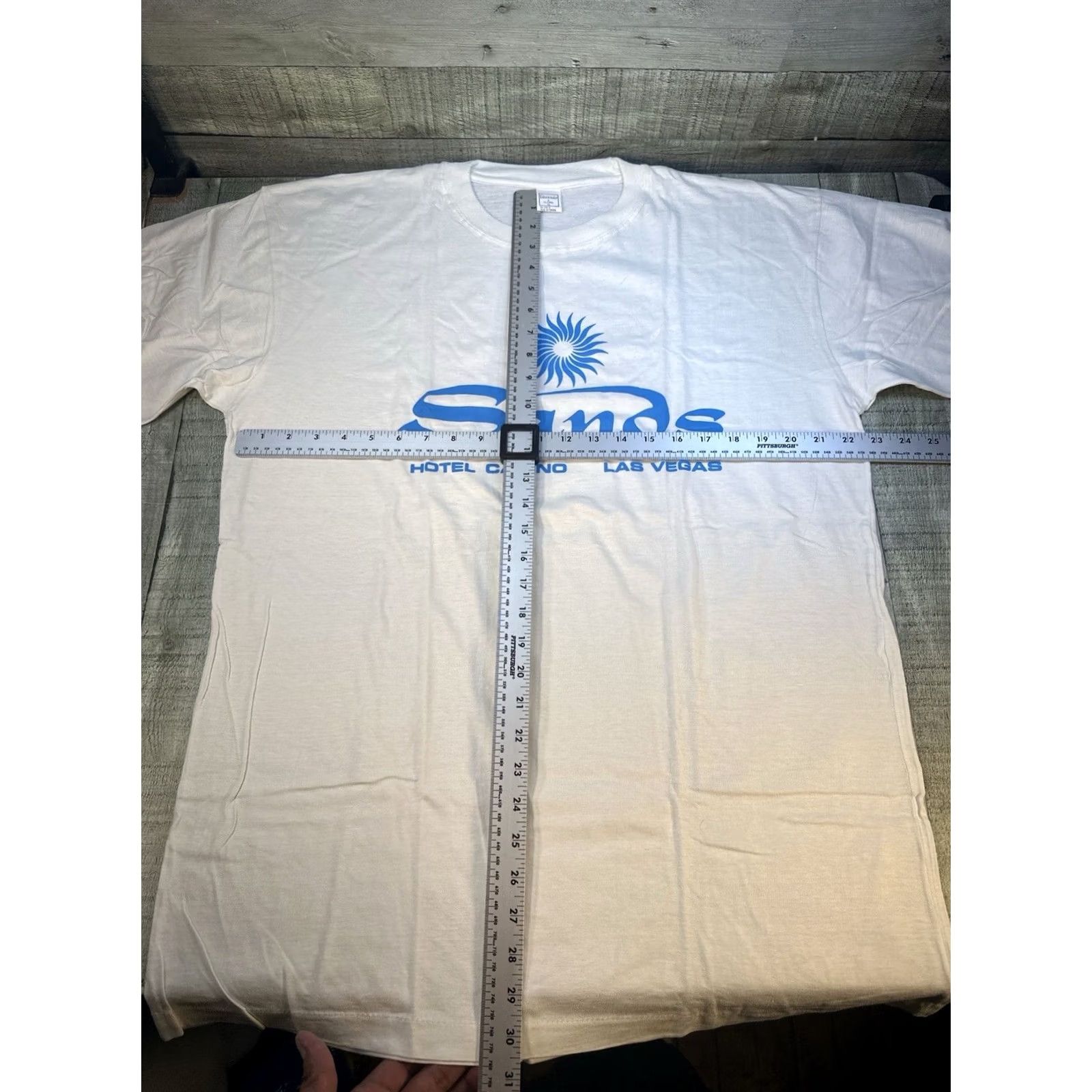 Logo 7 VINTAGE Sands Las Vegas T Shirt XL White Single Logo 90s USA Mens XS? Size US XL / EU 56 / 4 - 3 Thumbnail