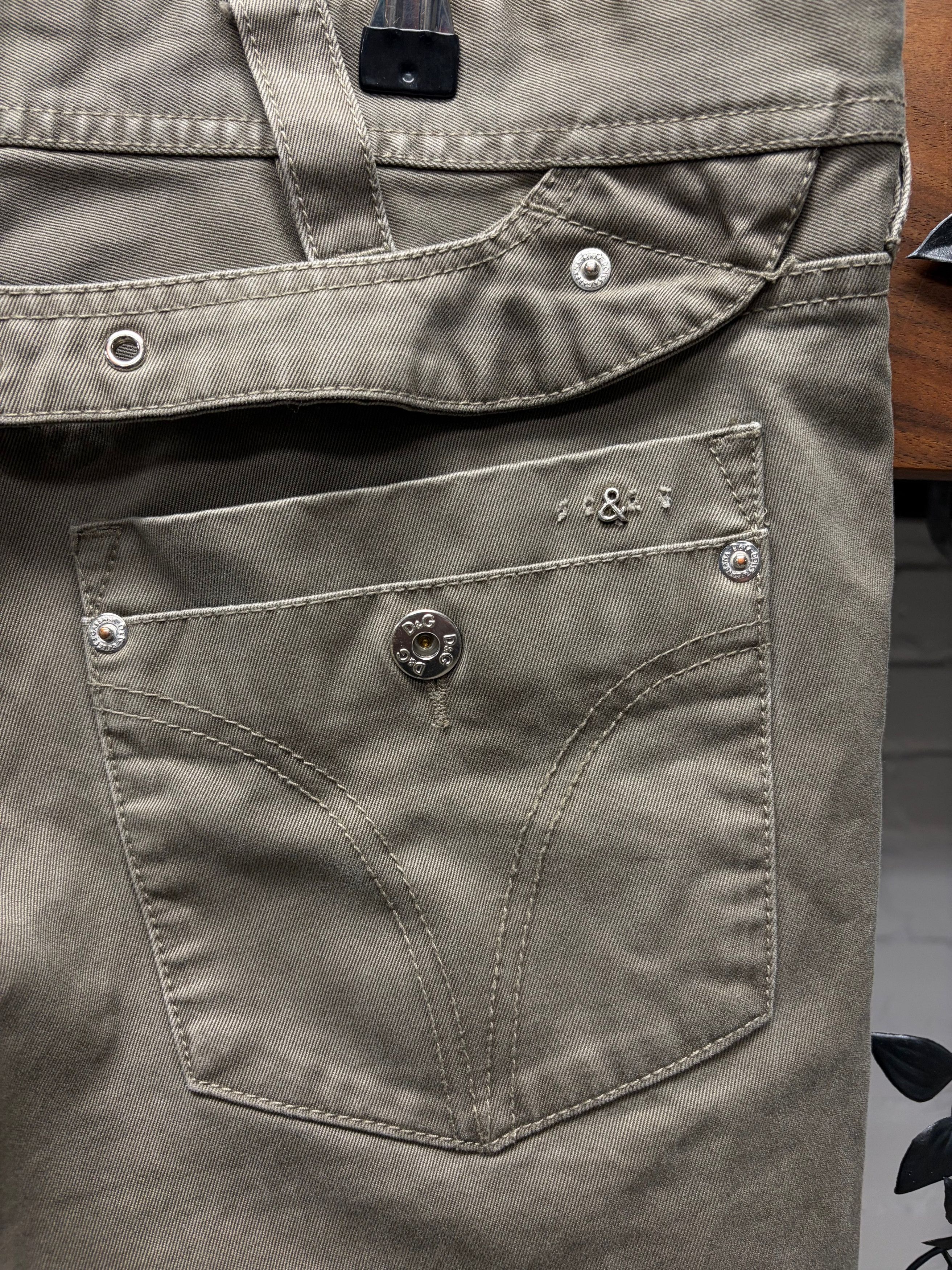 Dolce & Gabbana Vintage Dolce & Gabbana Bootcut Military Green Cargo Denim Size US 34 / EU 50 - 5 Thumbnail