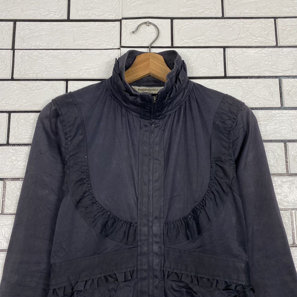 Yves Saint Laurent 🔥VINTAGE ZIPPER BOMBER JACKET SUN FADED YVES SAINT LAURENT Size XS / US 0-2 / IT 36-38 - 3 Thumbnail