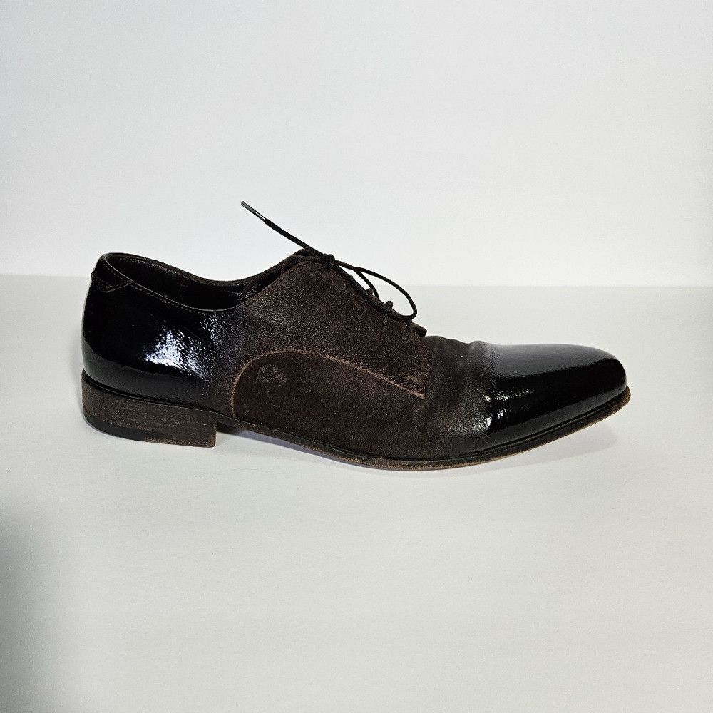 Paciotti Cesare Paciotti Brown Suede & Patent Leather Tuxedo Shoes Size US 6.5 / EU 39-40 - 2 Thumbnail