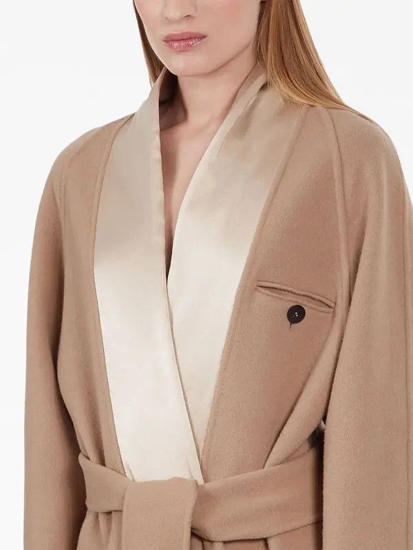 Salvatore Ferragamo o1y0326 Belted Coat in Camel Size S / US 4 / IT 40 - 2 Thumbnail