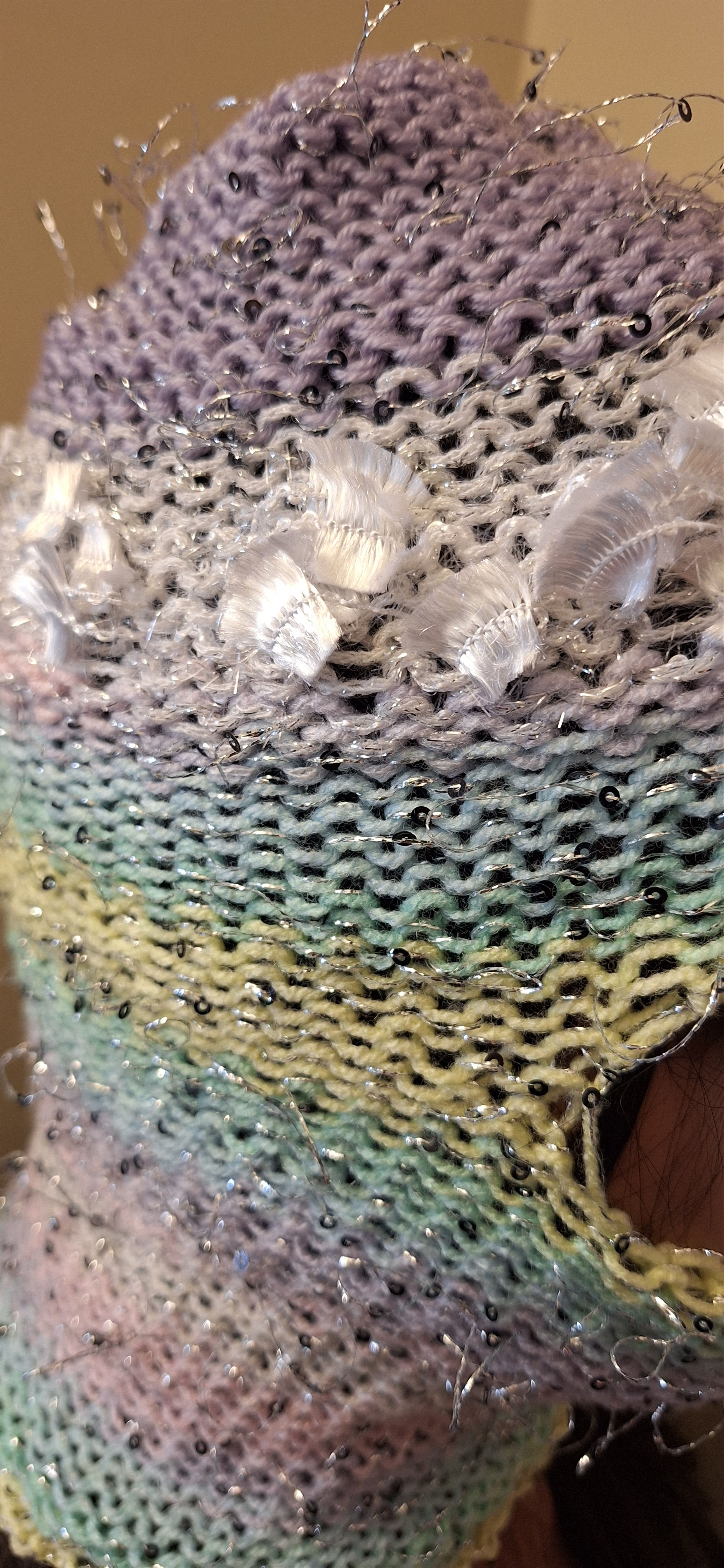 Other Tinsel Riot — Frosted Knit Hood / OOAK Fairycore Mask Size ONE SIZE - 3 Thumbnail