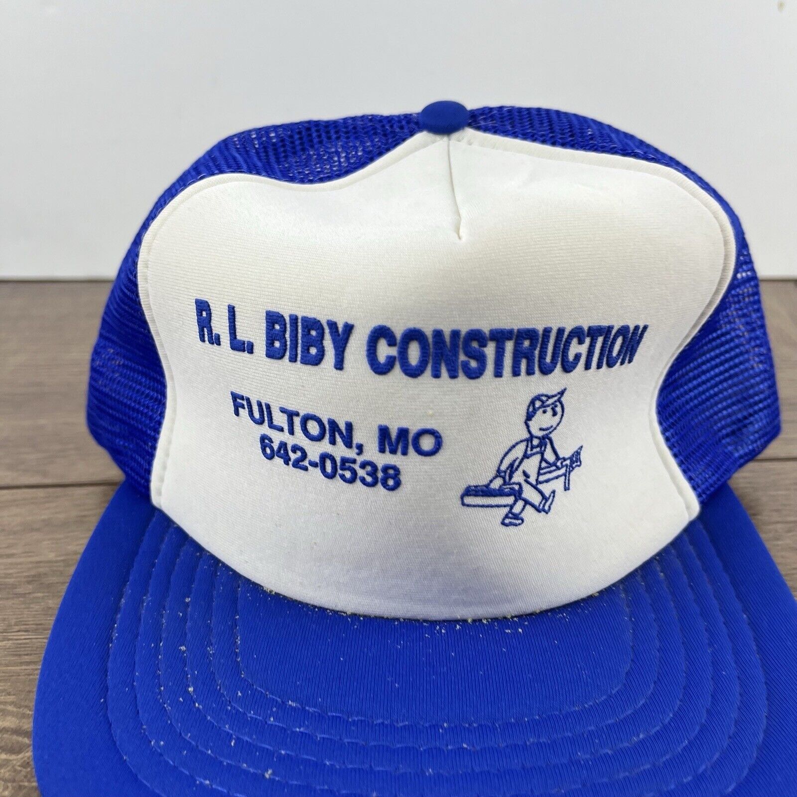 Other RL Biby Construction Hat Fulton Missouri Blue Adjustable Hat Size ONE SIZE - 6 Thumbnail