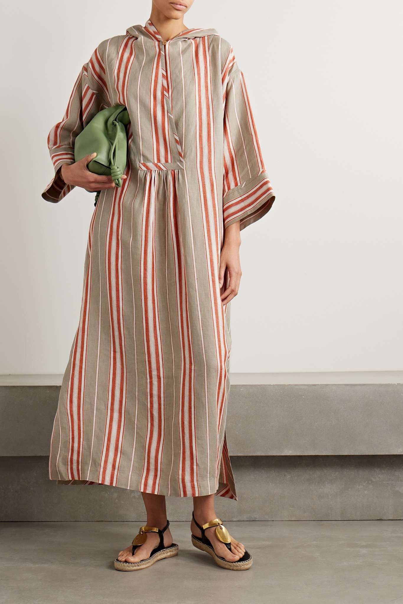 Loro Piana o1srvl11e0824 Krister Beach Stripes Maxi Dress in Multicolor Size M / US 6-8 / IT 42-44 - 3 Thumbnail