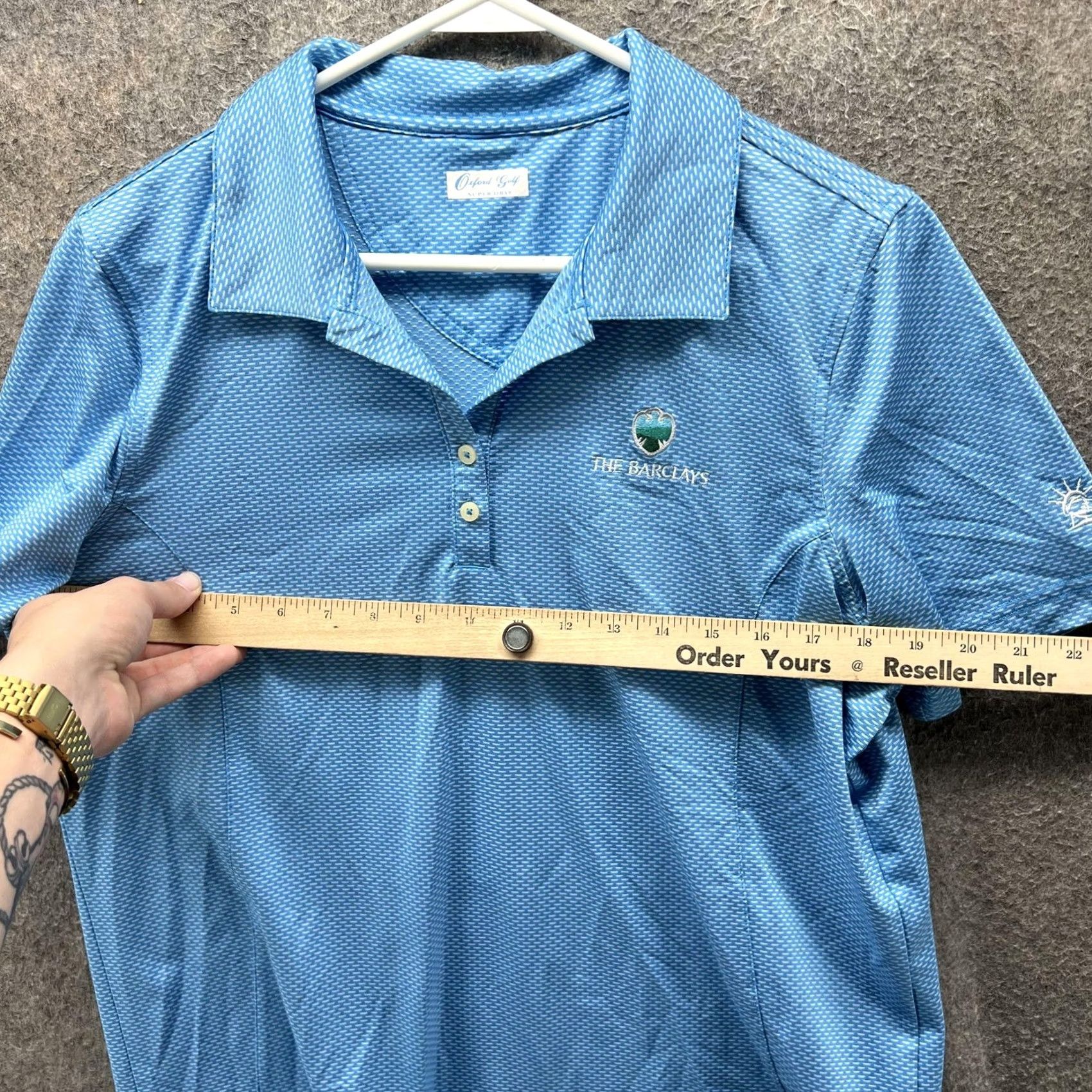 Superdry Oxford Golf Shirt Women Medium Blue The Barclays Super Dry Performance Polo Golf Size M / US 6-8 / IT 42-44 - 6 Thumbnail