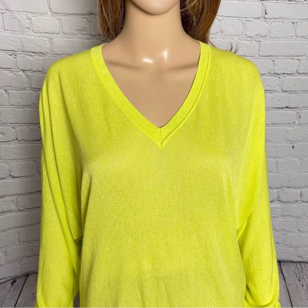 Other NWT New $175 Kokun V-Neck Dolman Bamboo Cashmere Citrus Swe Size L / US 10 / IT 46 - 2 Thumbnail