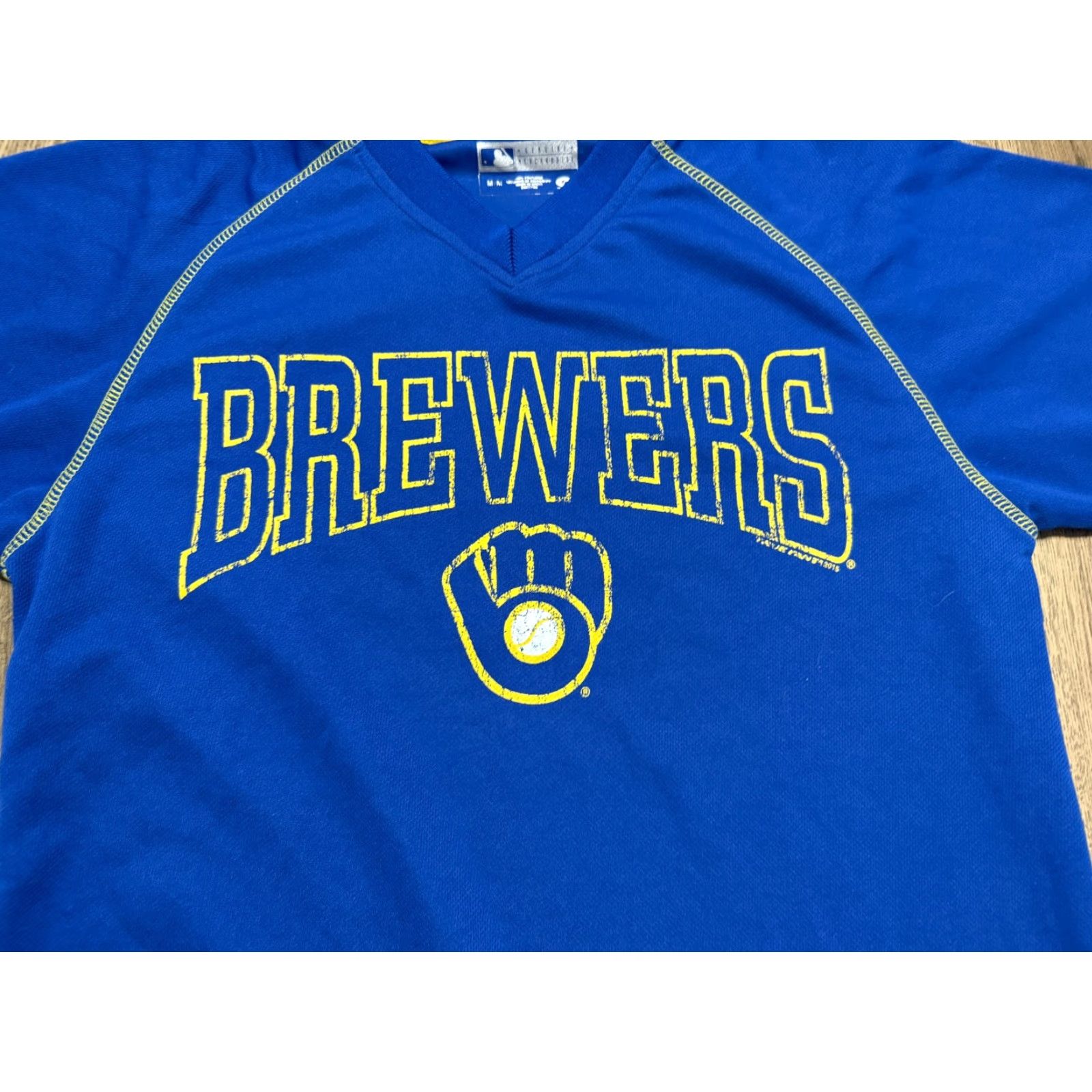 NBA Genuine Merchandise Shirt NBA Mens Medium Blue Yellow Milwaukee Brewers Jersey T-Shirt Short Sleeve Crew Neck Jersey 0 Size US M / EU 48-50 / 2 - 5 Thumbnail