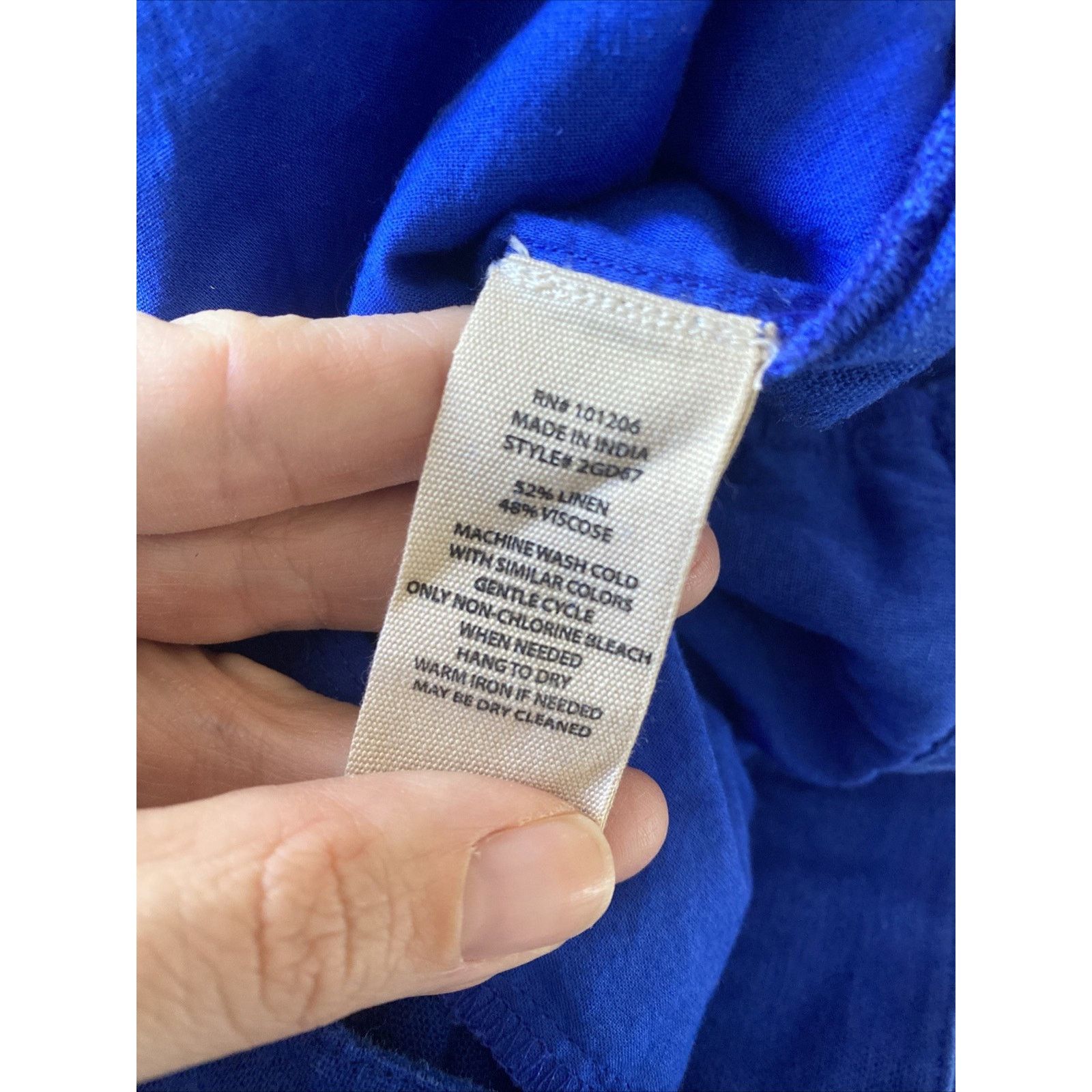 Other Soft Surroundings Large Blue Sonoma Linen Blend Wide Leg Size 32" / US 10 / IT 46 - 6 Thumbnail