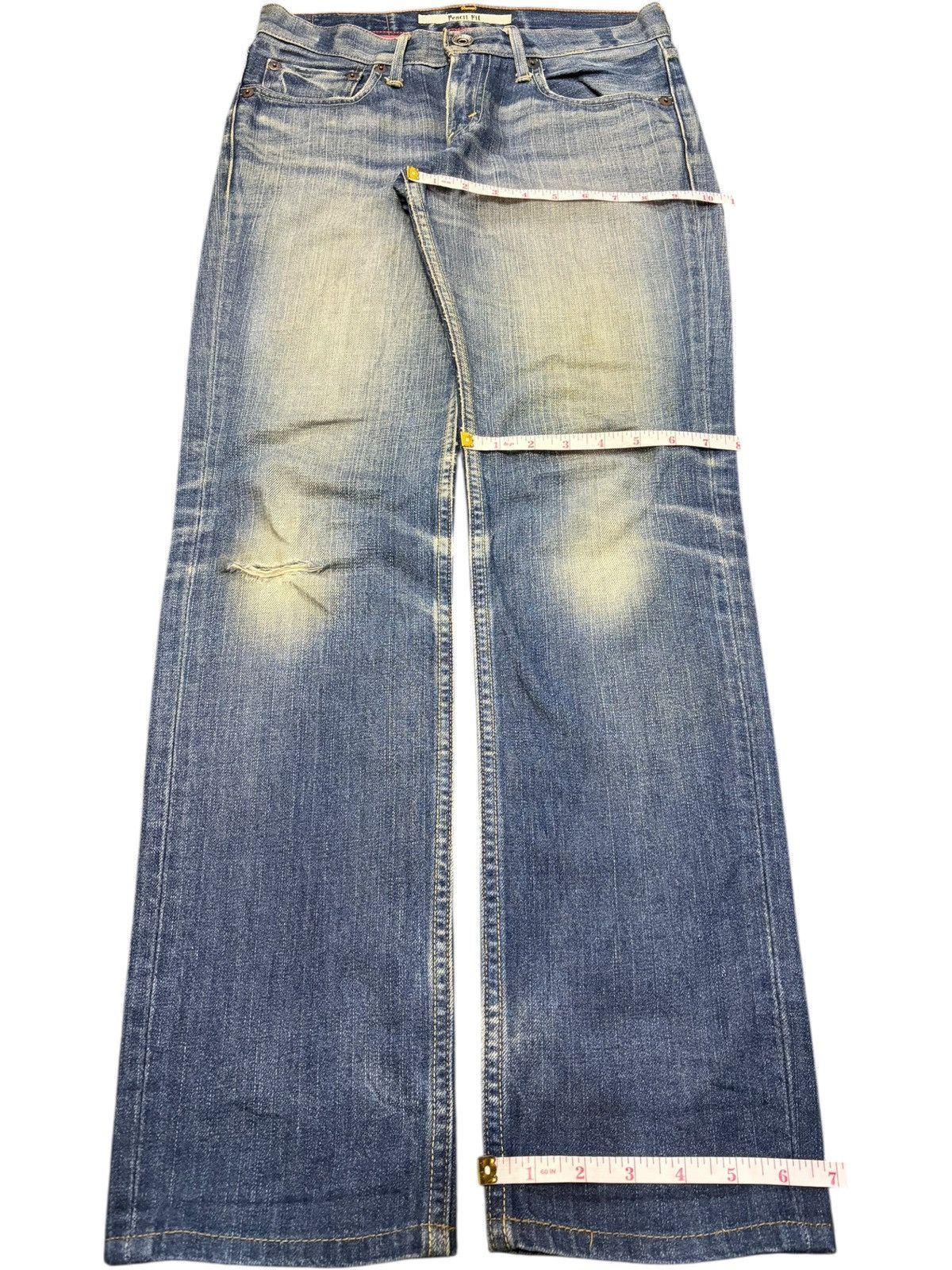Levi's Vintage 90s Levis 605 Pencil Fit Mud Wash Distress Jeans Size 30" / US 8 / IT 44 - 8 Thumbnail