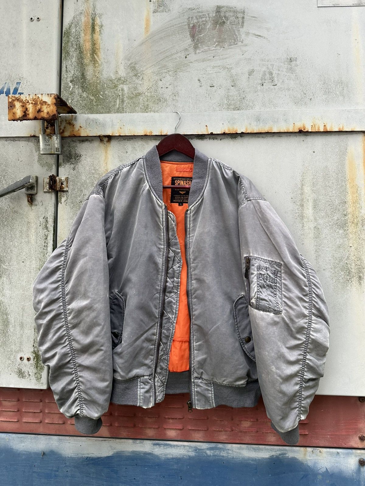 Vintage 🪖Vintage Faded Spinash MA-1 Man Intermediate Bomber Jacket Size US L / EU 52-54 / 3 - 7 Thumbnail
