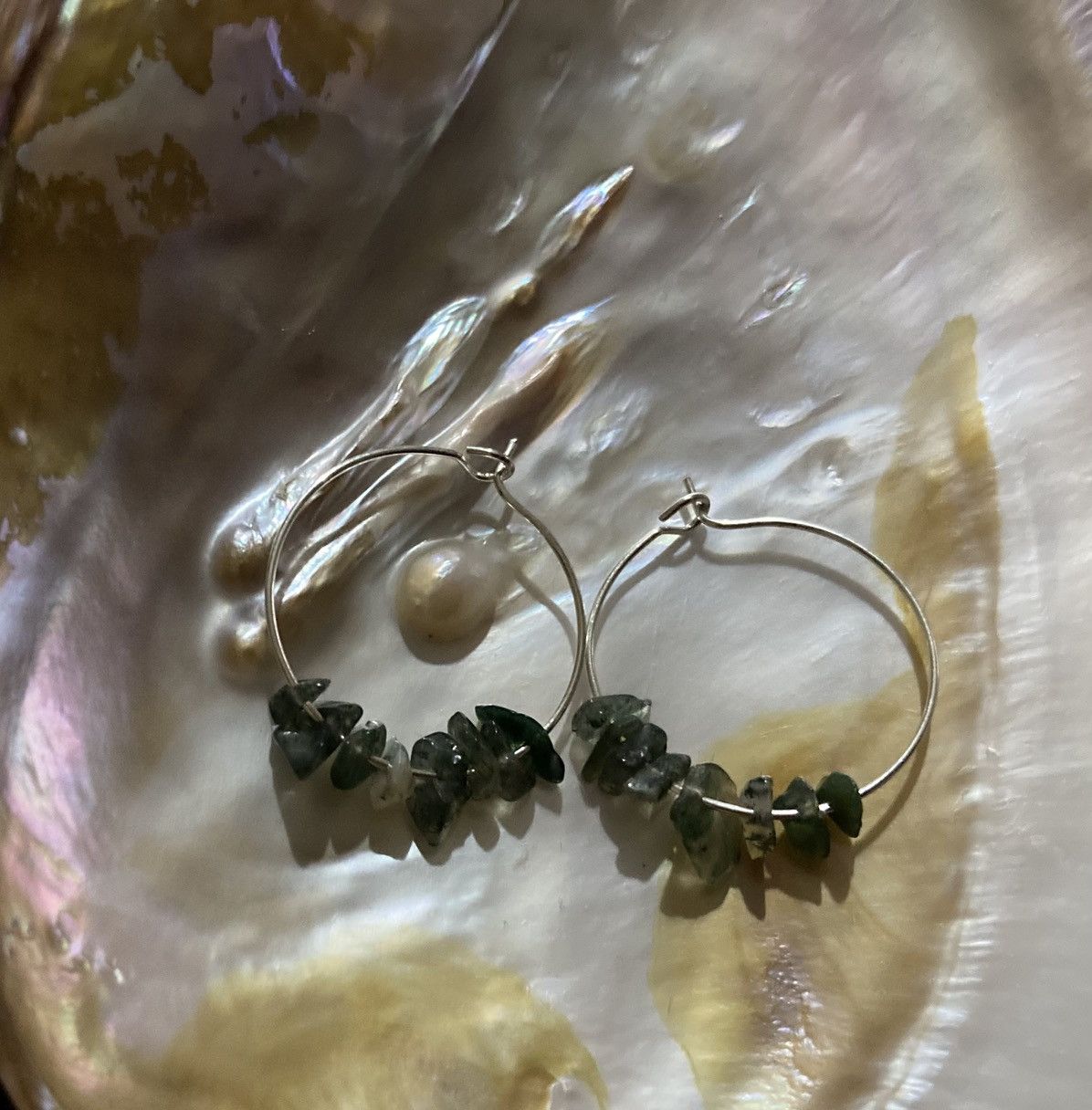 Other Green tree agate beaded earrings Size ONE SIZE - 1 Preview