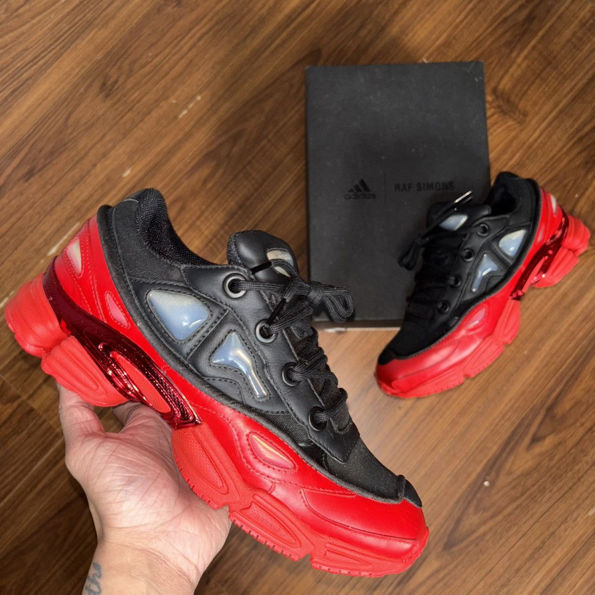 Adidas × Raf Simons Raf Simons Adidas Ozweego III Red Sneakers Size US 8 / EU 41 - 2 Thumbnail