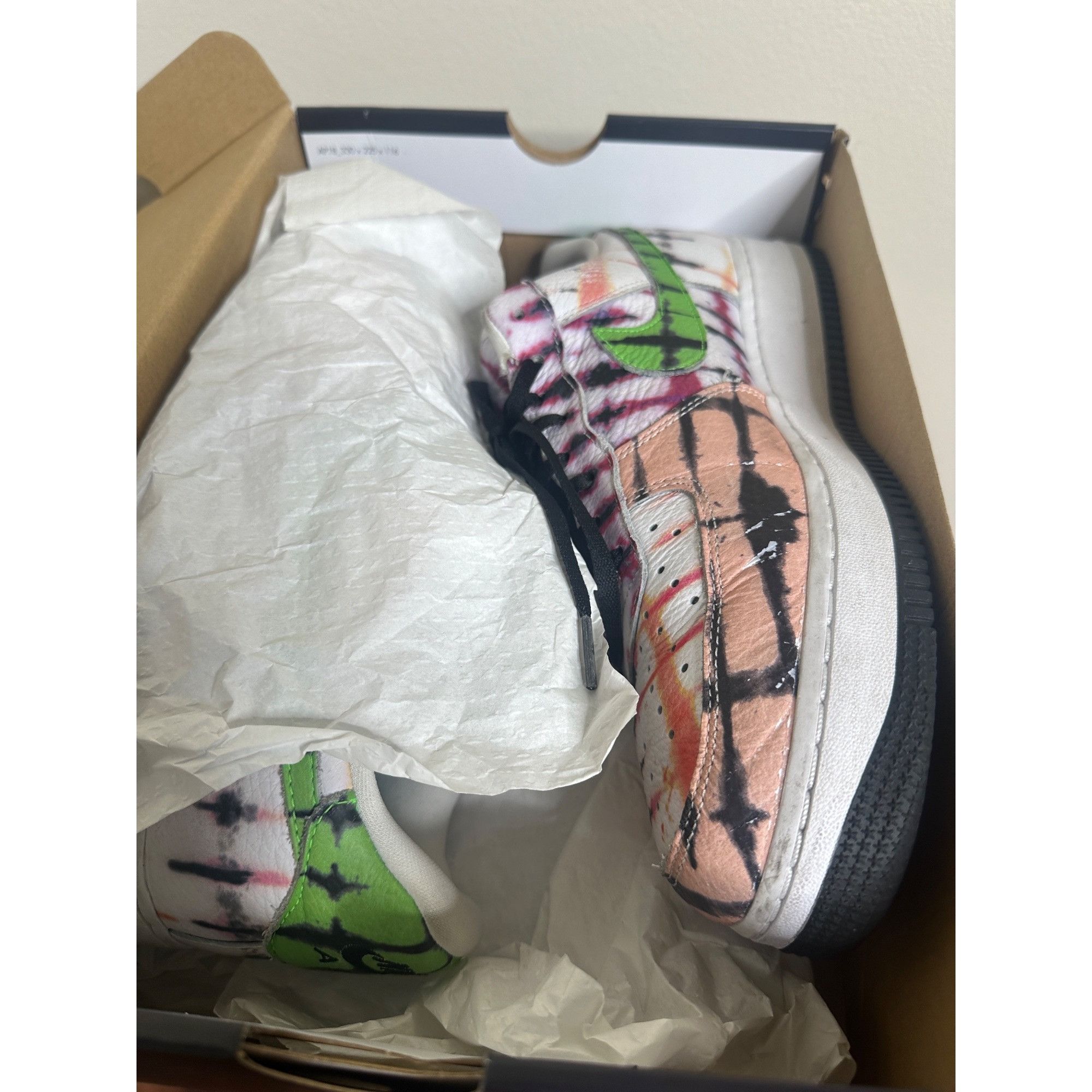 Nike Nike Air Force 1 Low Black Tie Dye Size US 10 / EU 43 - 3 Thumbnail