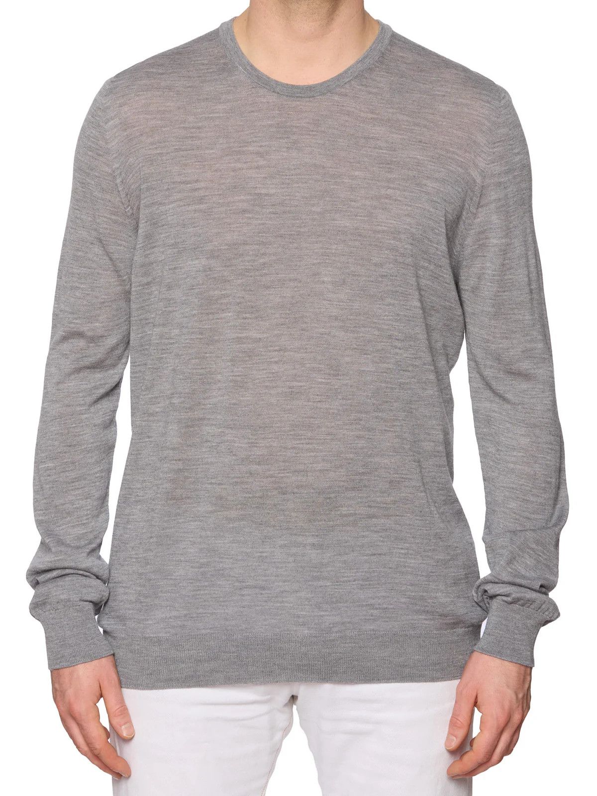 Johnstons Of Elgin JOHNSTONS of Elgin Gray Wool Crewneck Sweater Size US XL / EU 56 / 4 - 1 Thumbnail