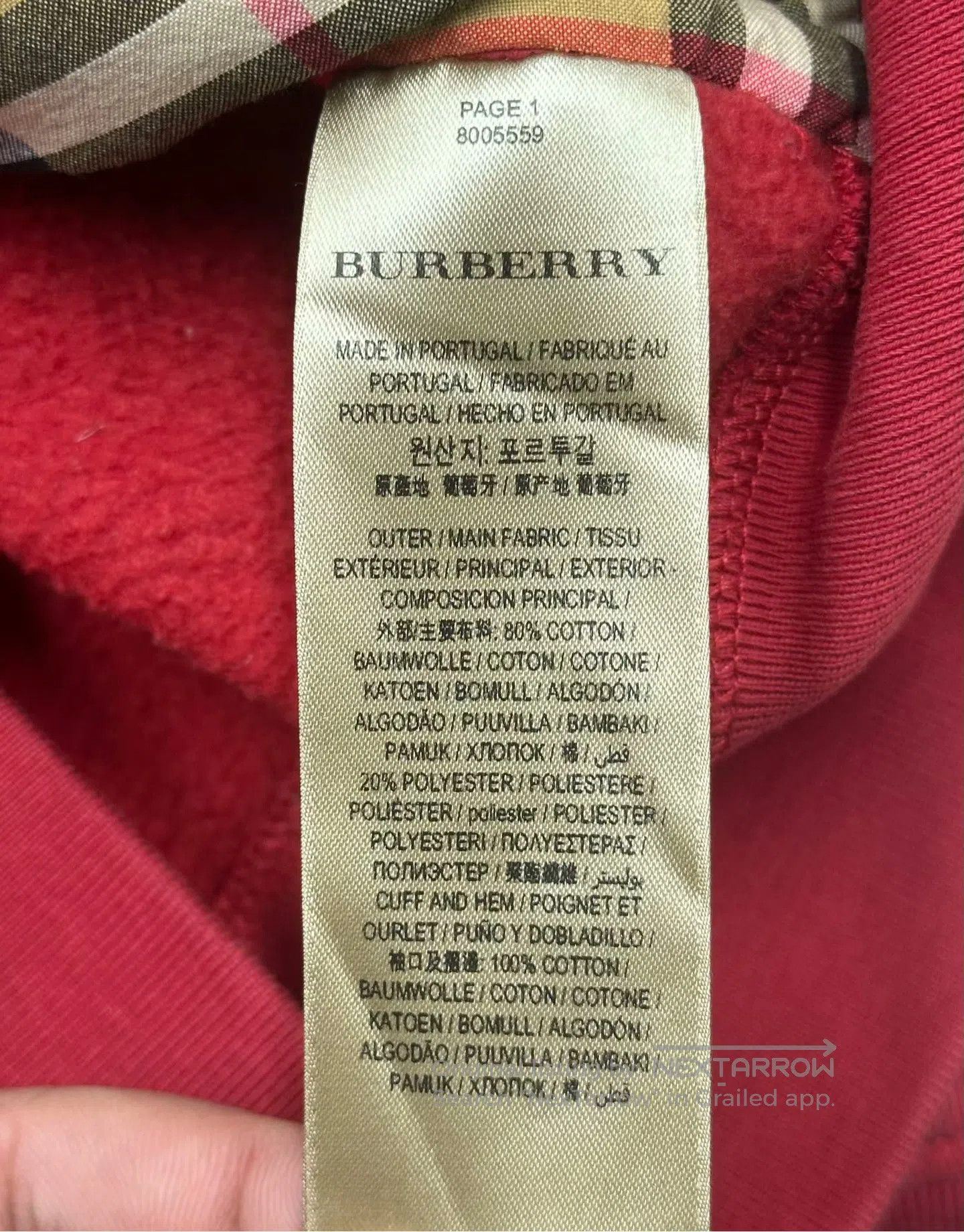 Burberry Burberry Red Battle Horse Embroidered Logo Zipper Hooded S Size XS / US 0-2 / IT 36-38 - 5 Thumbnail
