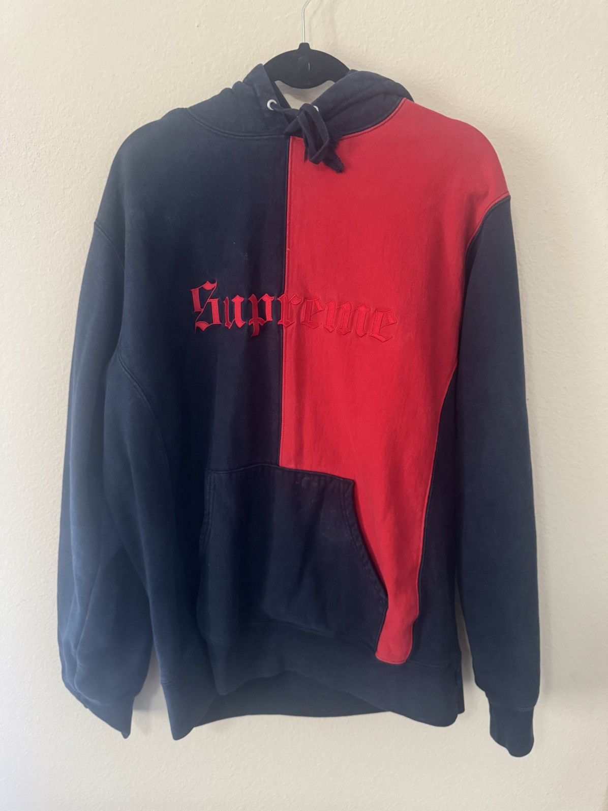 Supreme Supreme Split Old English Hoodie in Navy/Red Size US XL / EU 56 / 4 - 1 Preview