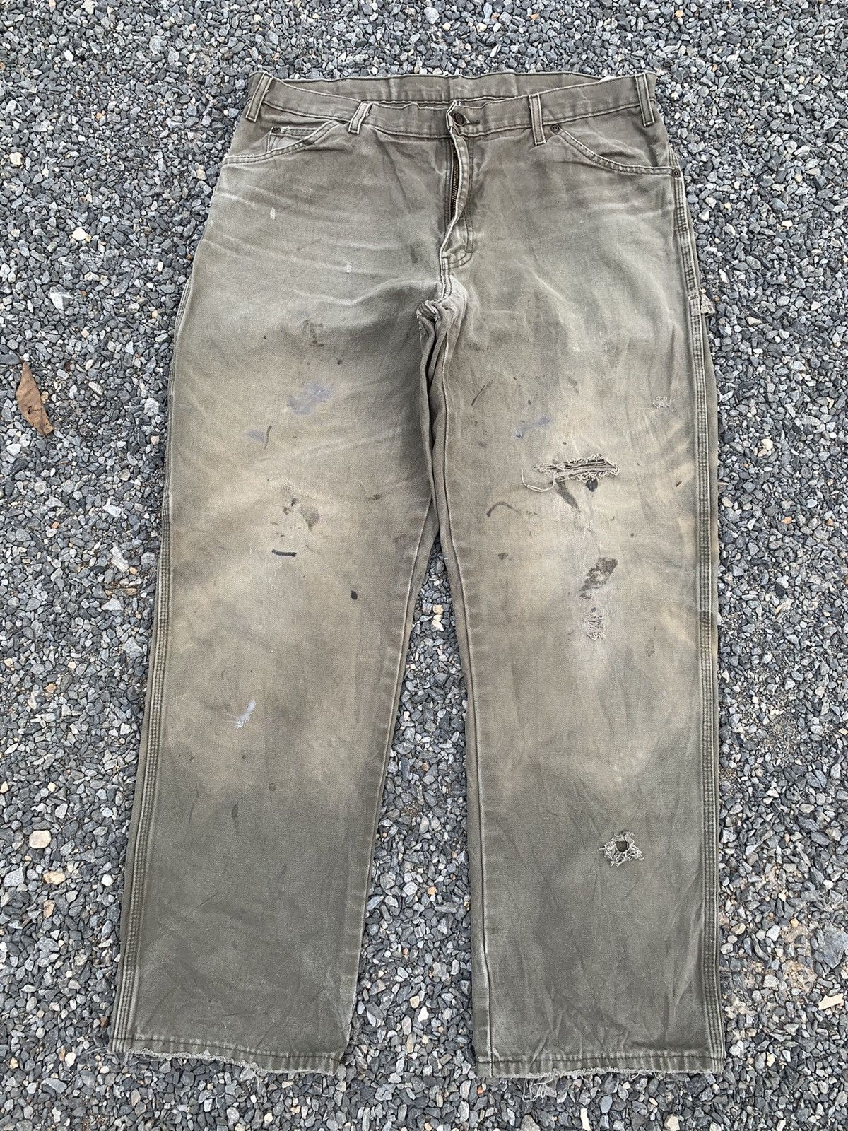 Dickies VINTAGE DICKIES CARPENTER WORKWEAR FADED DISTRESSED DENIM Size US 36 / EU 52 - 1 Thumbnail