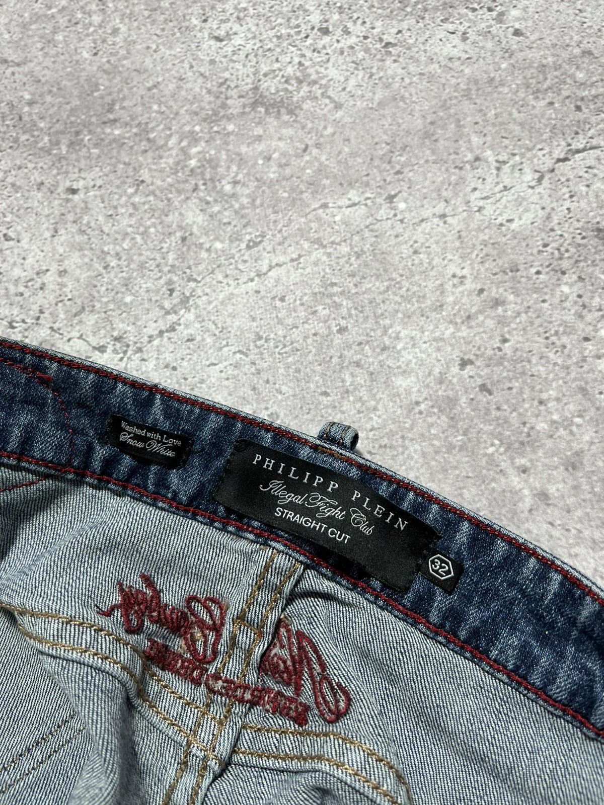 Philipp Plein Philipp Plein Cowboy ILLegal Fight Club Straight Cut Jeans Size US 32 / EU 48 - 19 Thumbnail