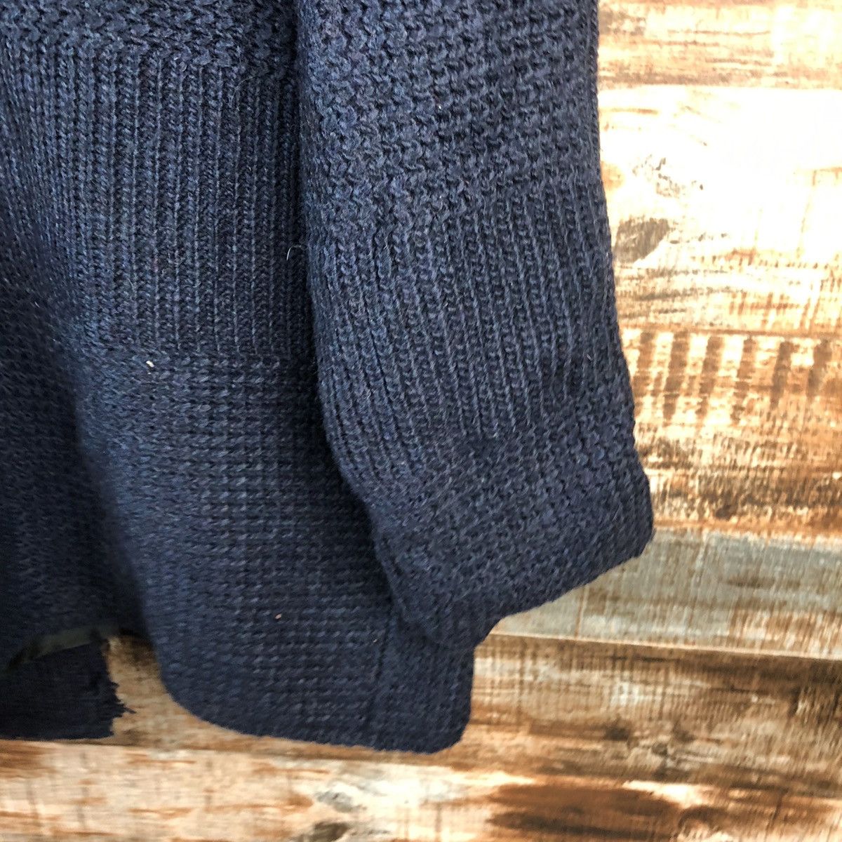 Vintage DL Japan Dark Blue ripped Cardigan Knitwear #C527 Size US M / EU 48-50 / 2 - 14 Thumbnail