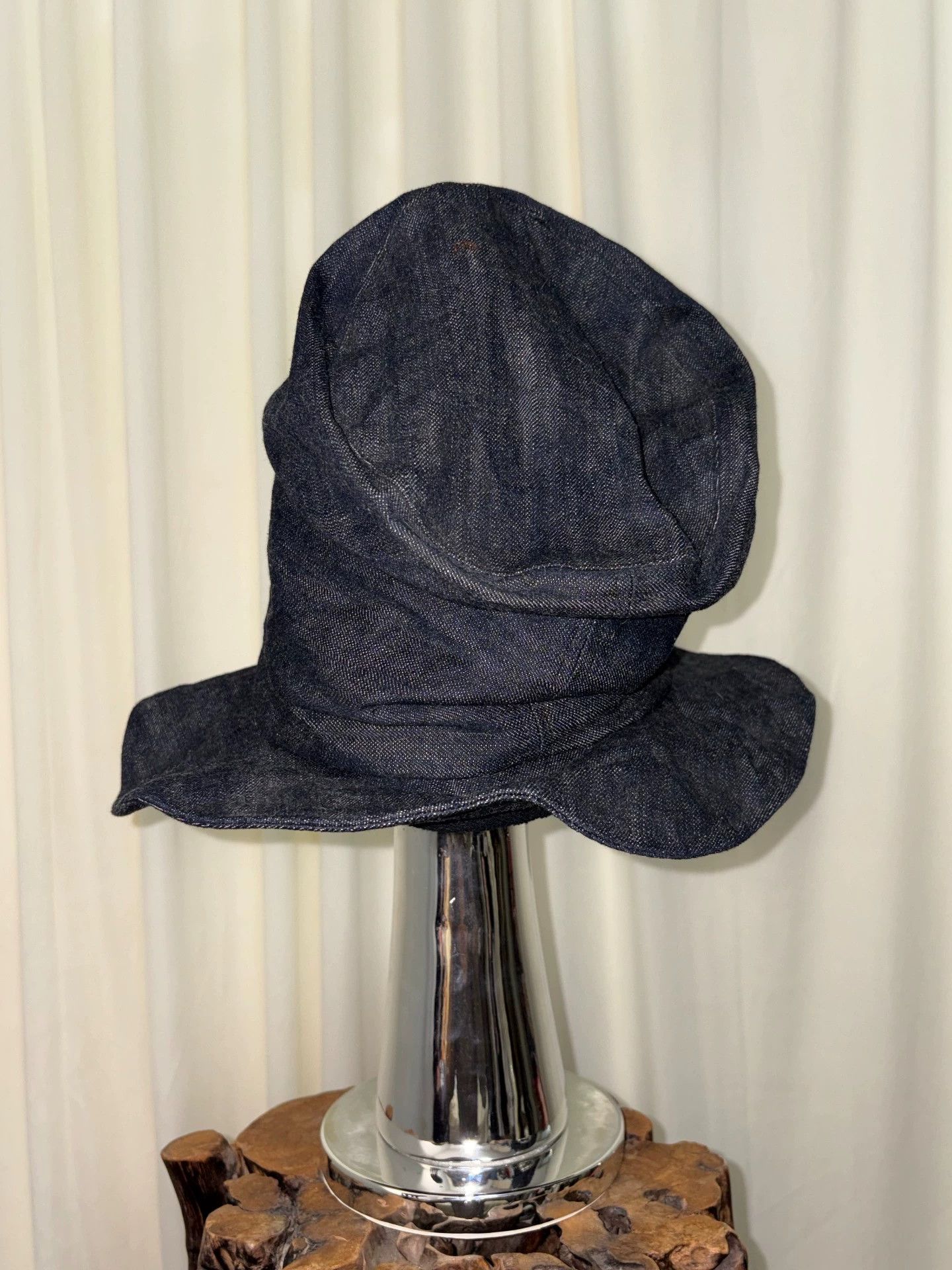 Other UNFINISHED Witchy Pleated Distorted Denim Slouch Hat Size ONE SIZE - 3 Thumbnail