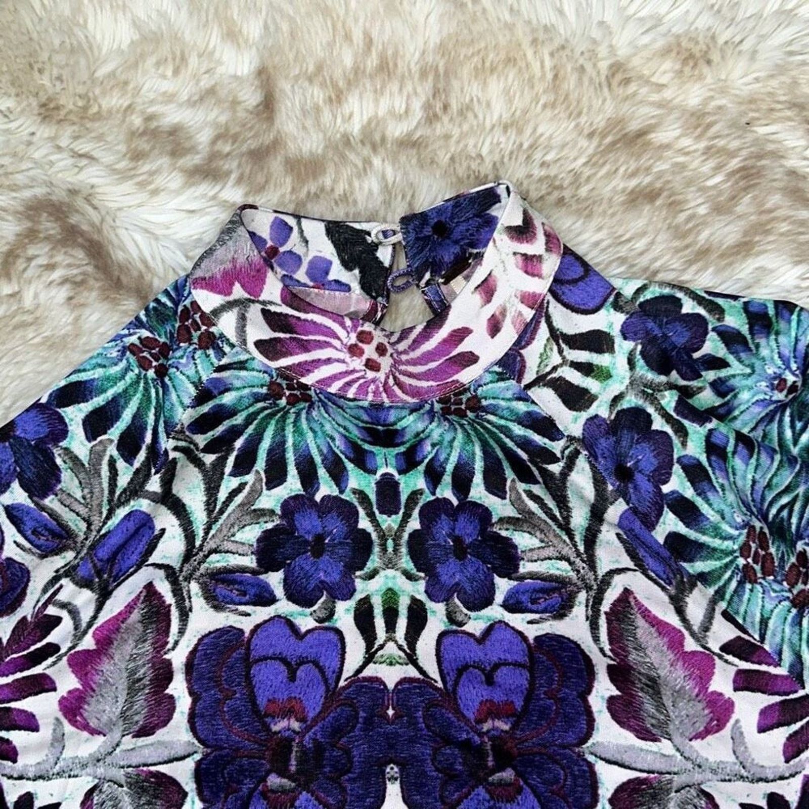 Free People Free People Floral High Neck Turtleneck Mini Dress | Sz XS Size XS / US 0-2 / IT 36-38 - 4 Thumbnail